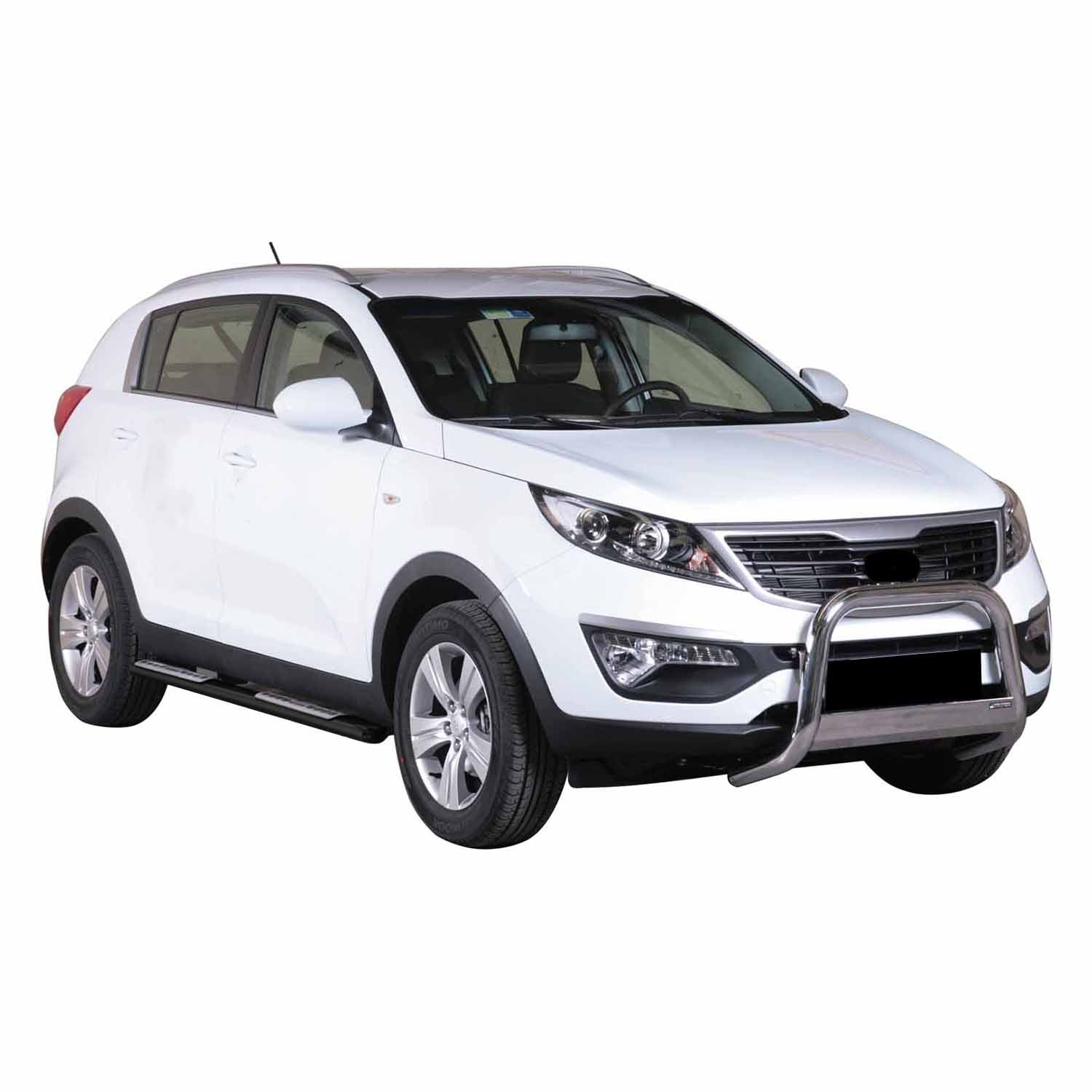 Par de Estribos Barras Laterales para Kia Sportage 2010-2015 Negro Acero
