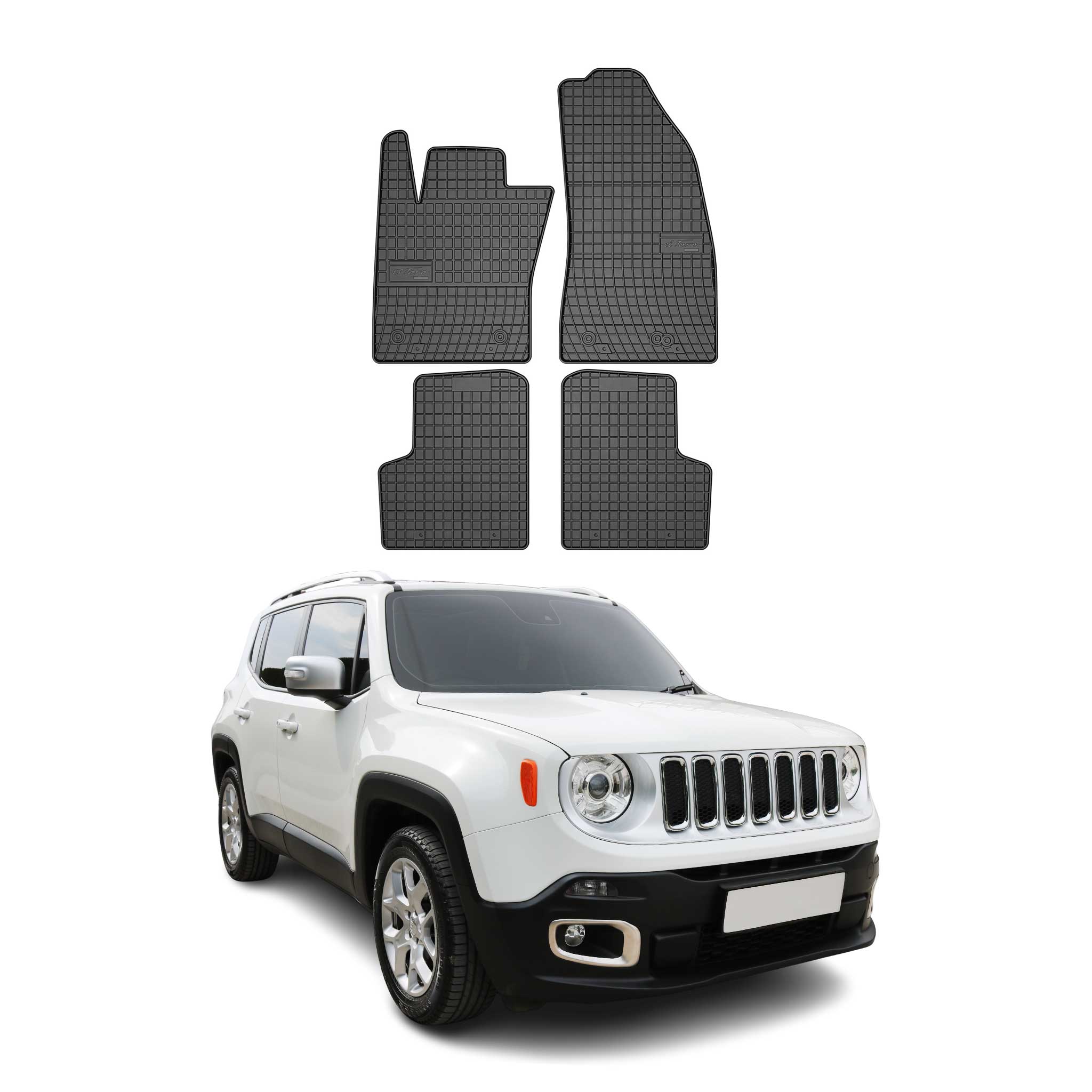 OMAC Alfombrillas De Coche para Jeep Renegade 2014-2018 Negro Goma 4Pza