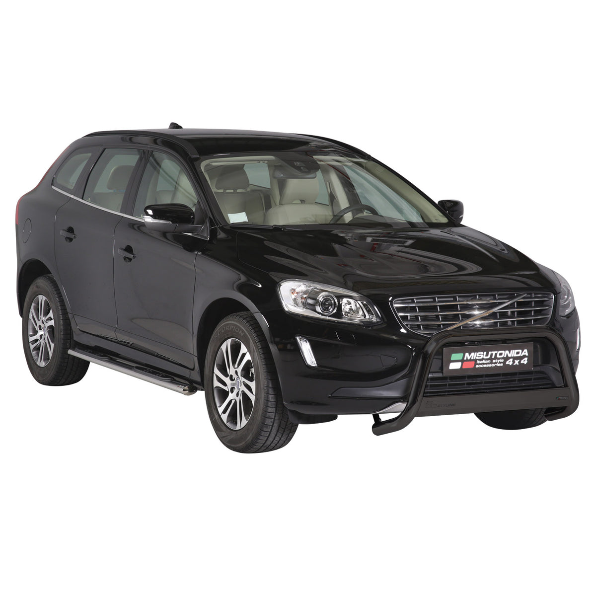 Bull Barra Frontal para Volvo XC60 2013-2017 Negro Brillante Acero 1Pza
