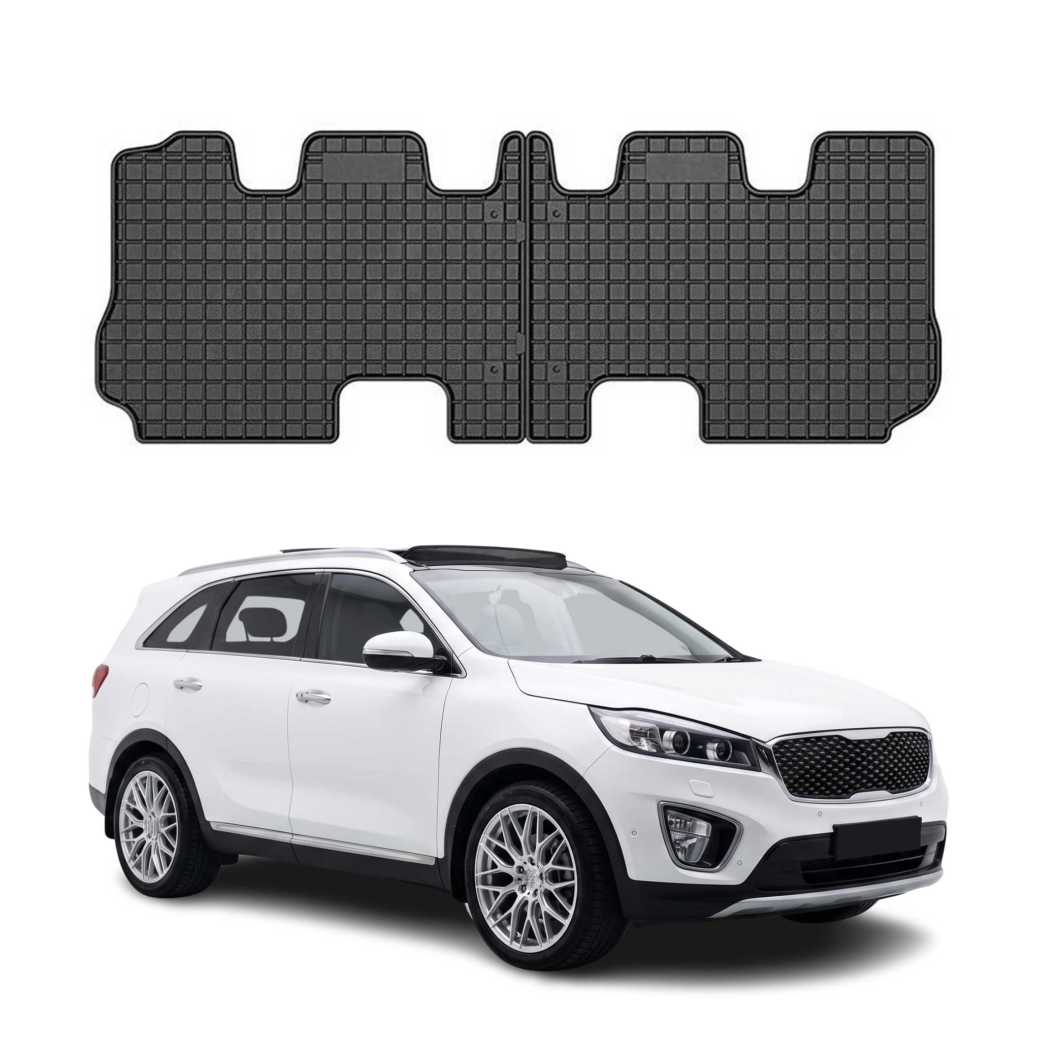 OMAC Alfombrillas De Coche para Kia Sorento 2014-2020 Negro Goma TPE 2Pza