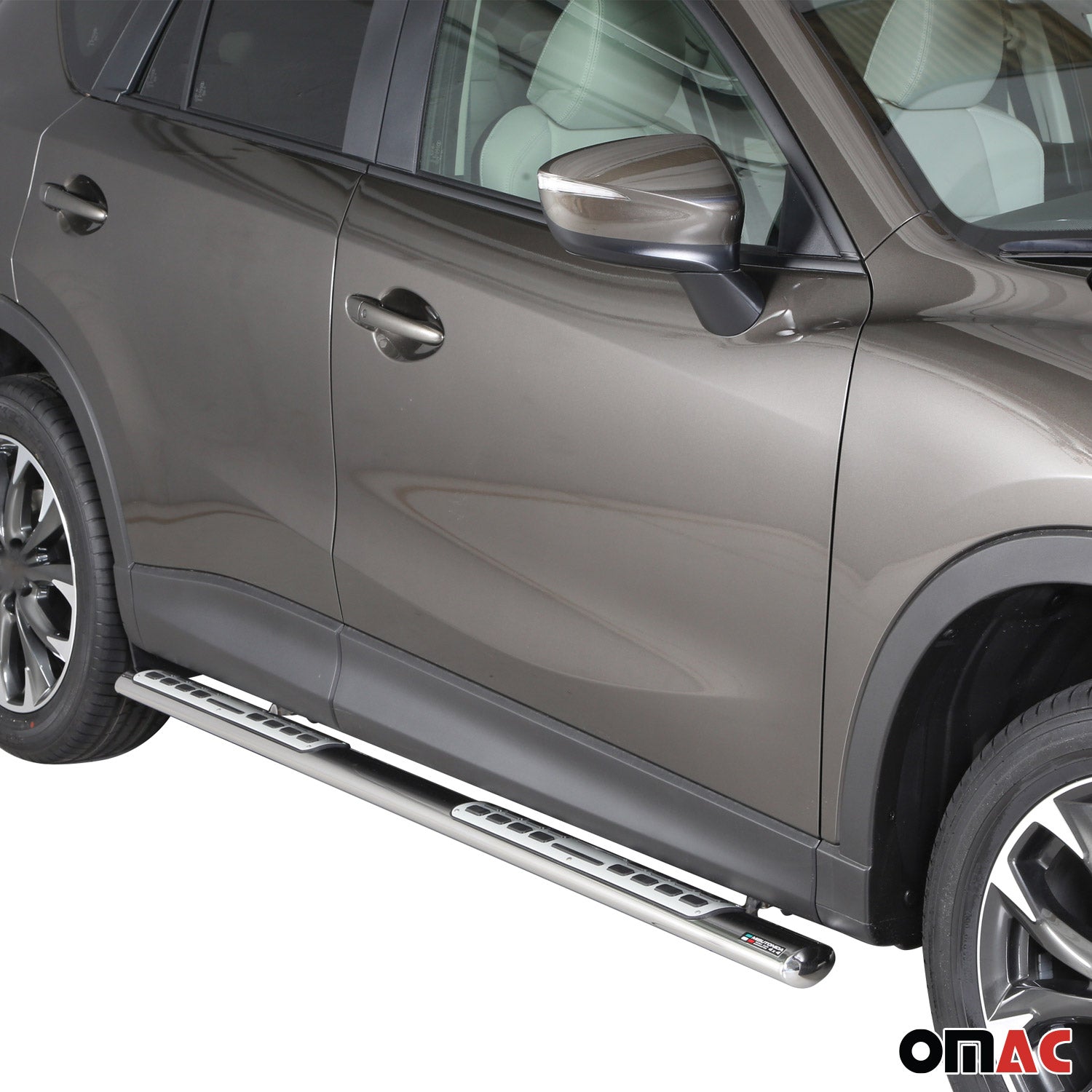 Par de Estribos Barras Laterales para Mazda CX-5 2015-2016 Plata Acero 2x