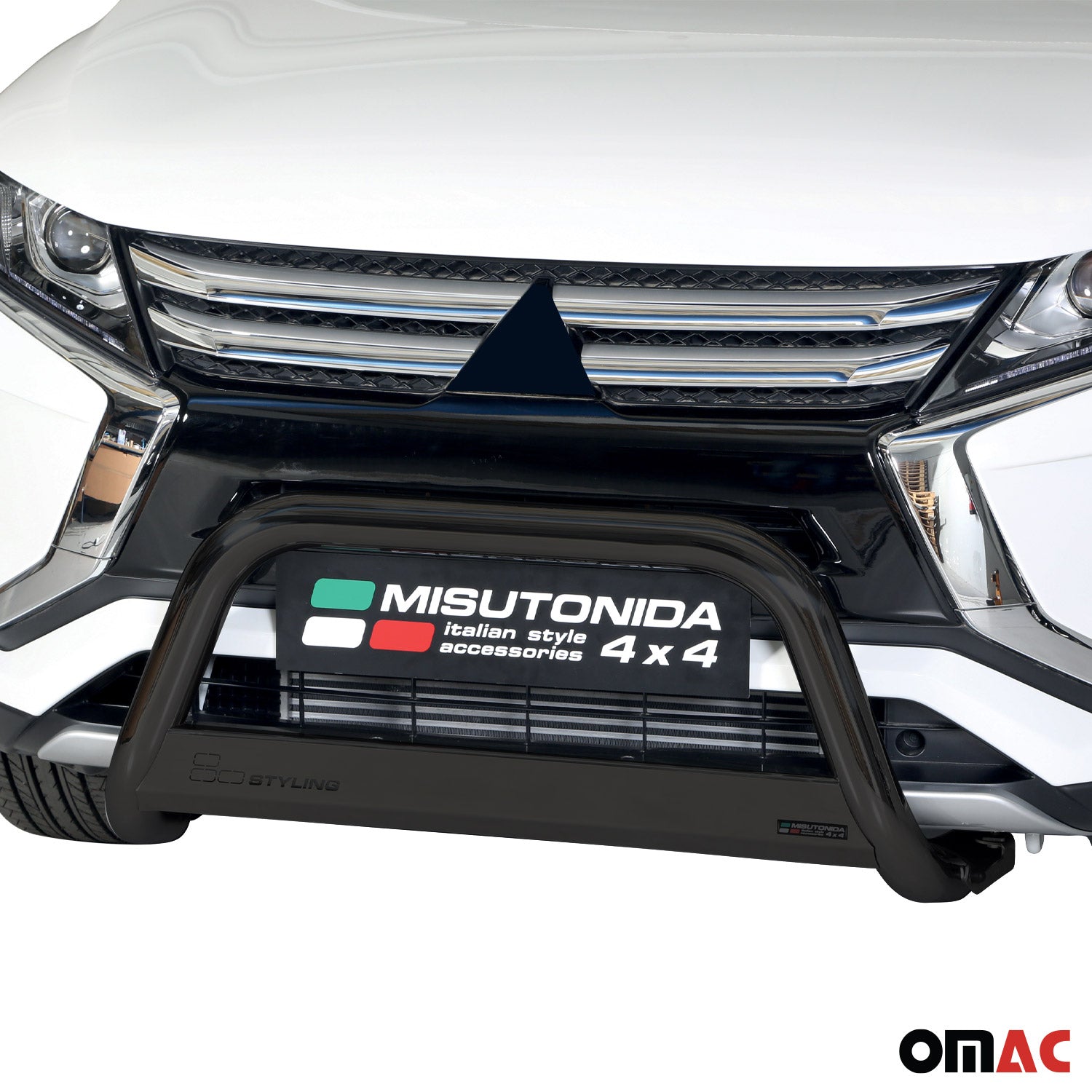 Bull Barra Frontal para Mitsubishi Eclipse Cross 2018-2020 Negro Acero