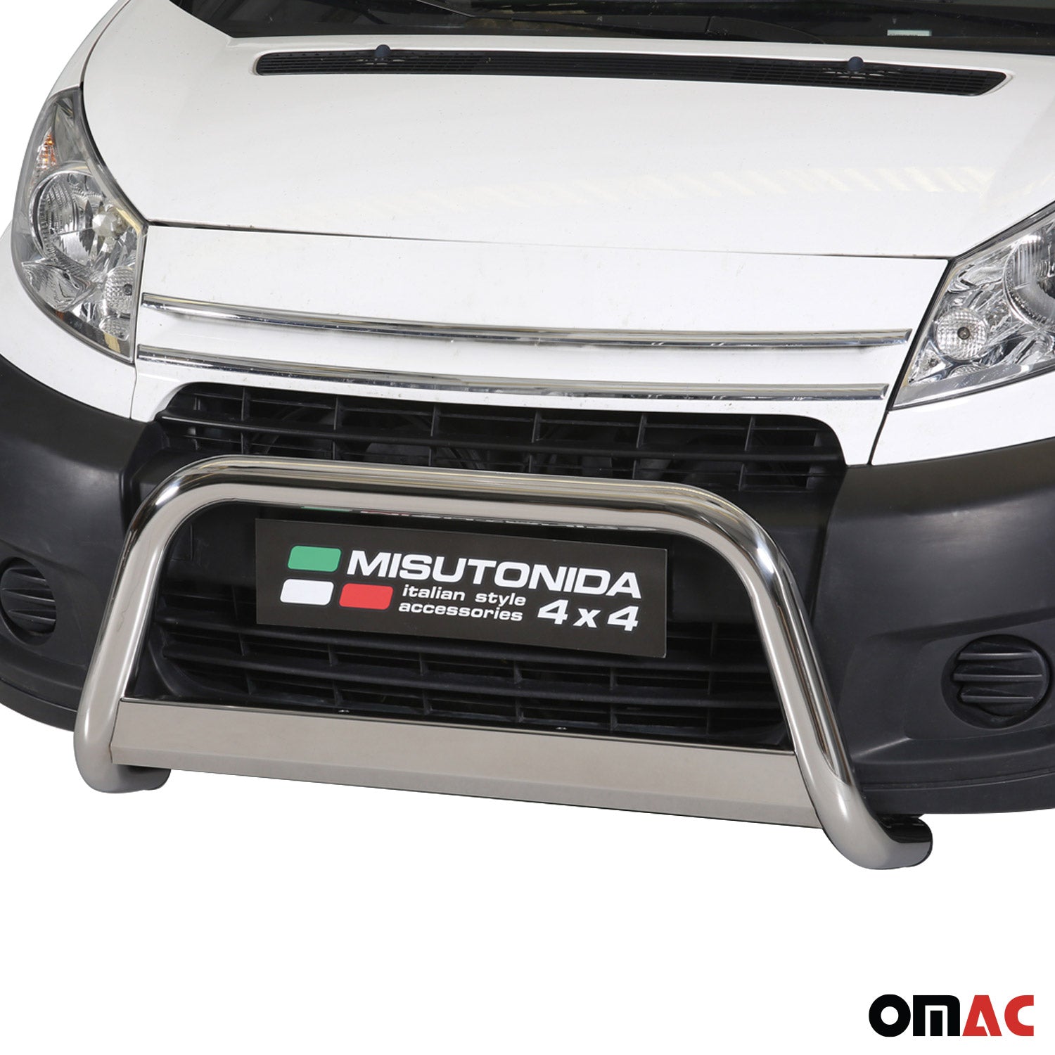 Bull Barra Frontal para Citroen Jumpy 2006-2015 Plata Brillante Acero 1Pza