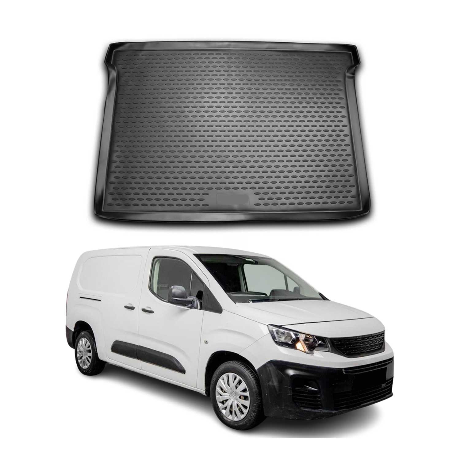 OMAC Bandeja Maletero Alfombrilla para Peugeot Partner Tepee 2008-2021 Negro TPE