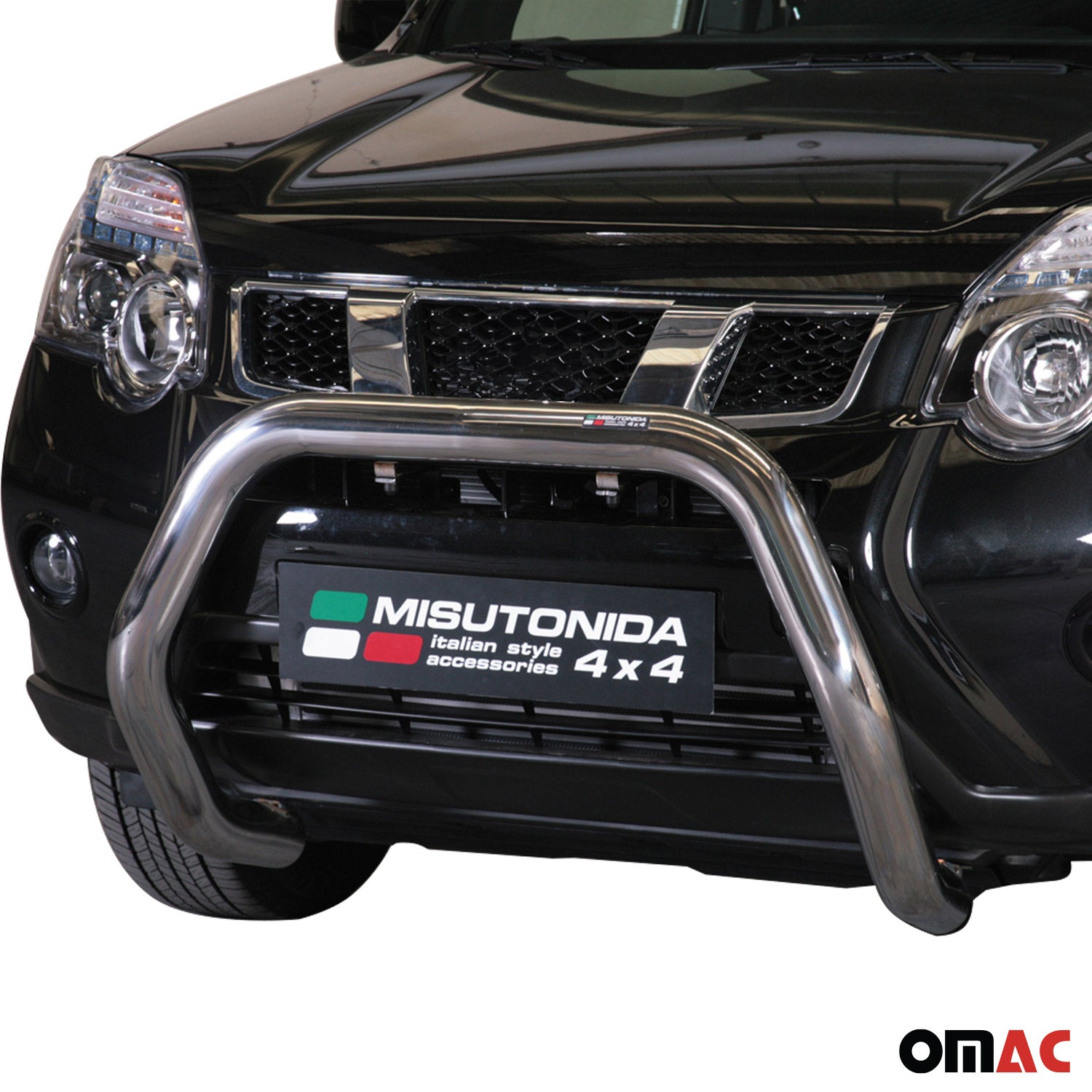 Bull Barra Frontal para Nissan X-Trail 2011-2014 Plata Brillante Acero