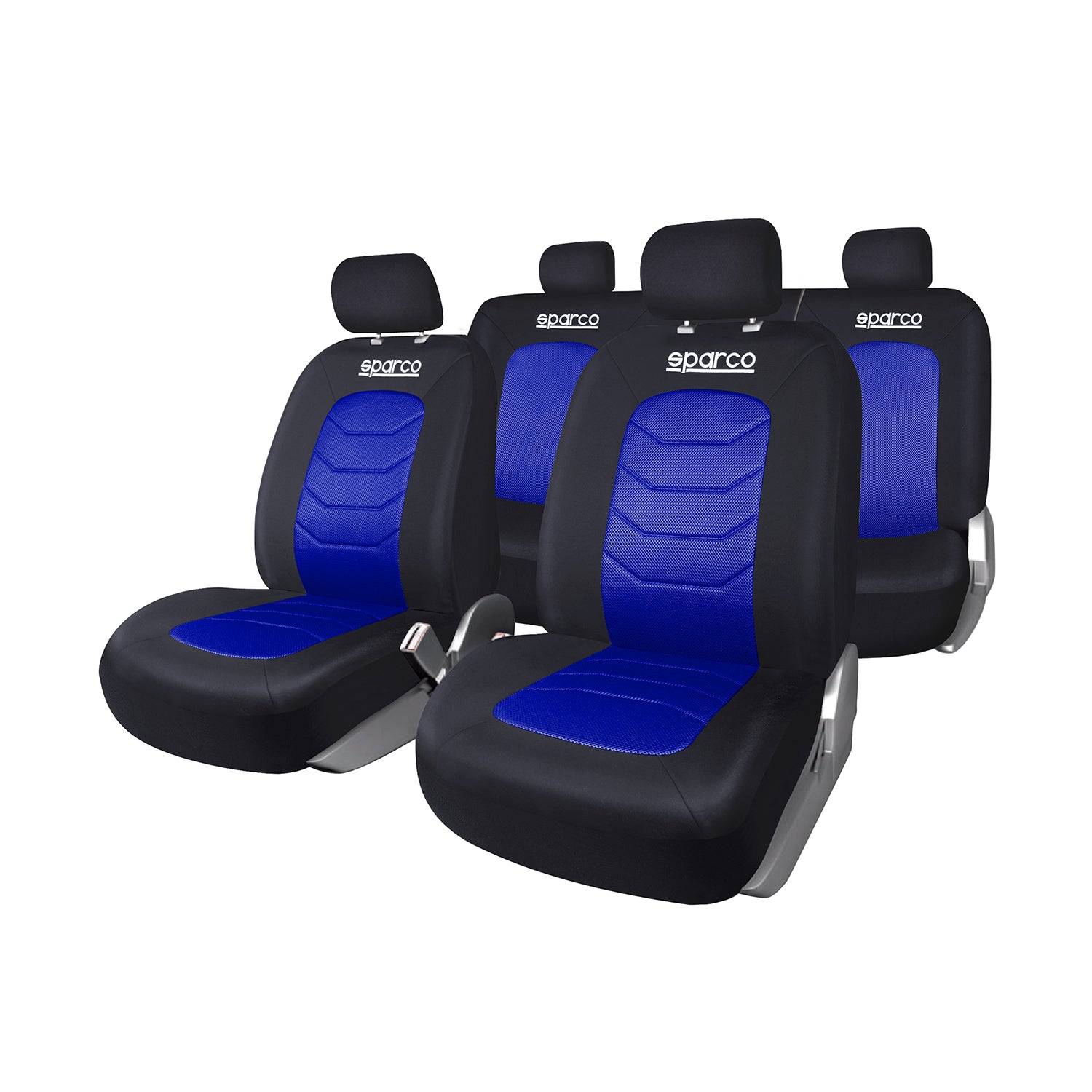 Sparco Funda de Asiento Universal Negro Azul delanteros traseros