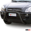 Bull Barra Frontal para Hyundai Tucson 2004-2009 Negro Brillante Acero