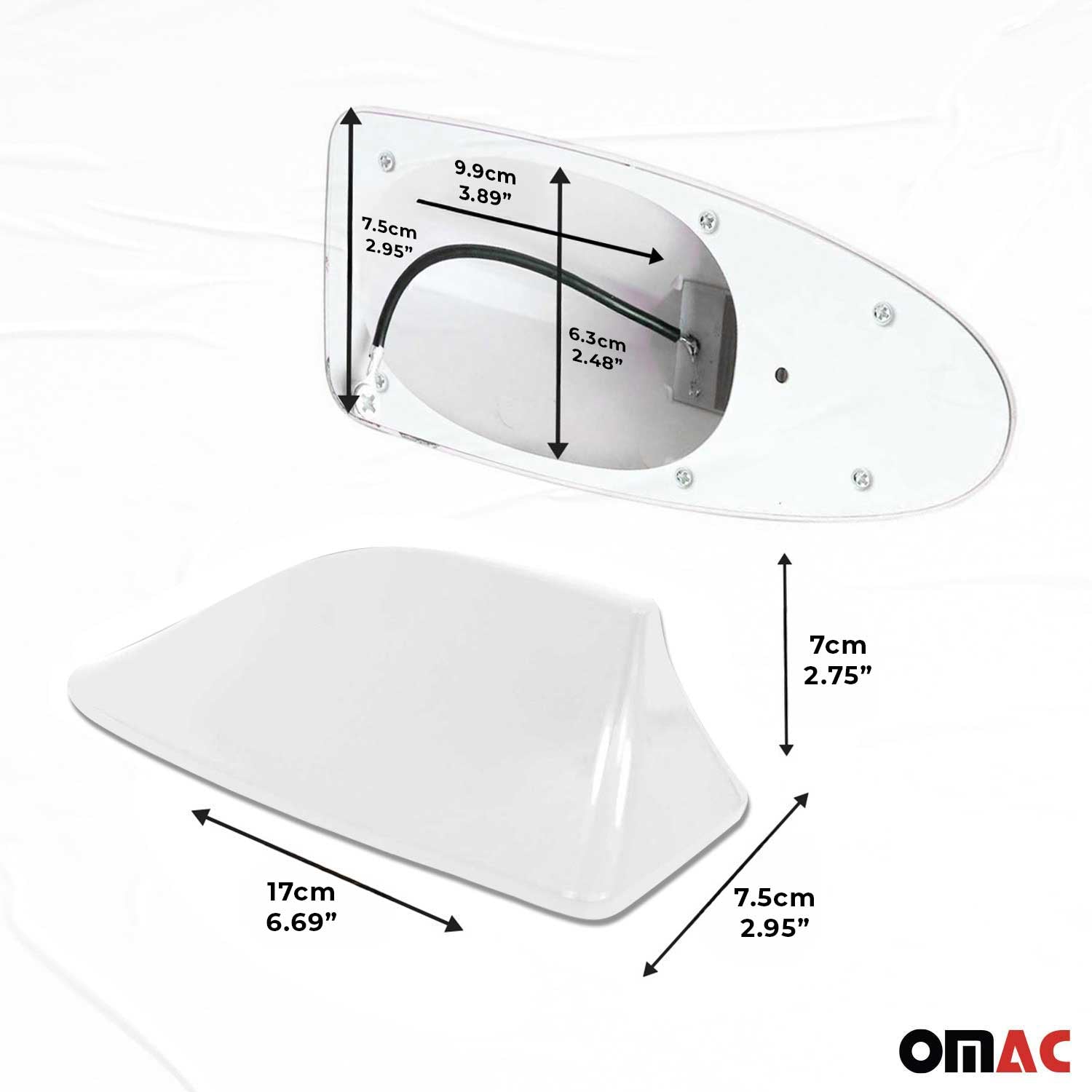 AM&FM radio antena de techo aleta de tiburó Antena blanco para Universal