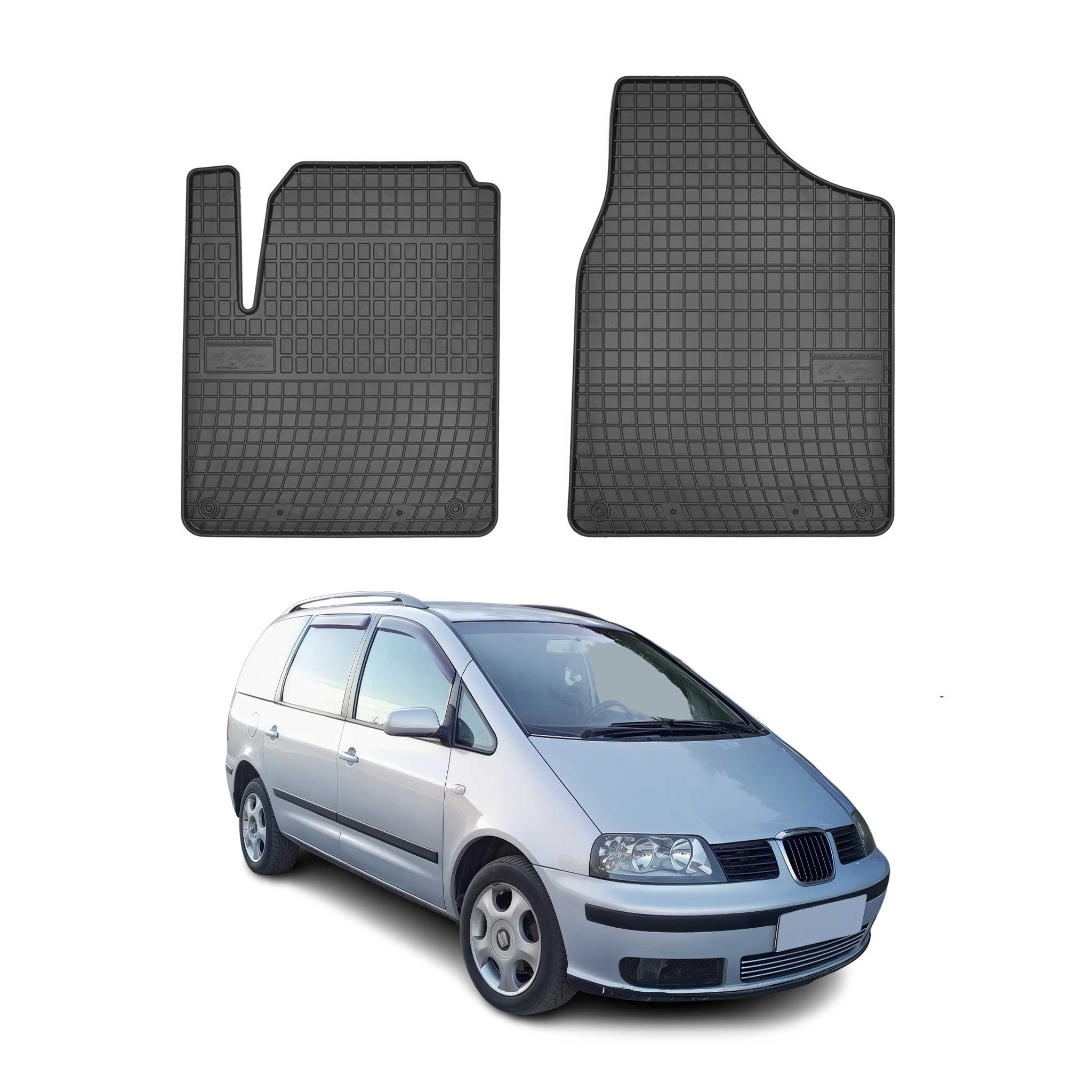 OMAC Alfombrillas De Coche para Seat Alhambra 1995-2010 Negro Goma 2Pza
