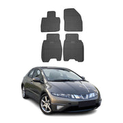 OMAC Alfombrillas De Coche para Honda Civic 5D HB 2006-2011 Negro Goma 4Pza