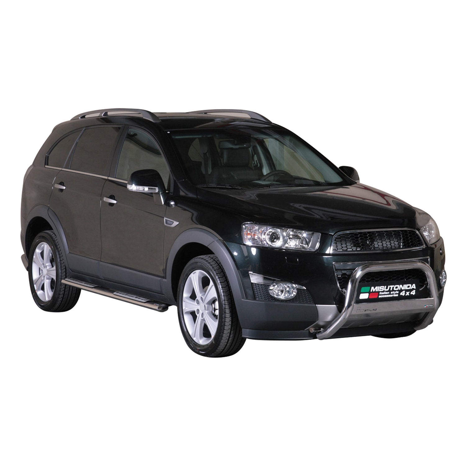 Bull Barra Frontal para Chevrolet Captiva 2011-2016 Plata Brillante Acero 1Pza