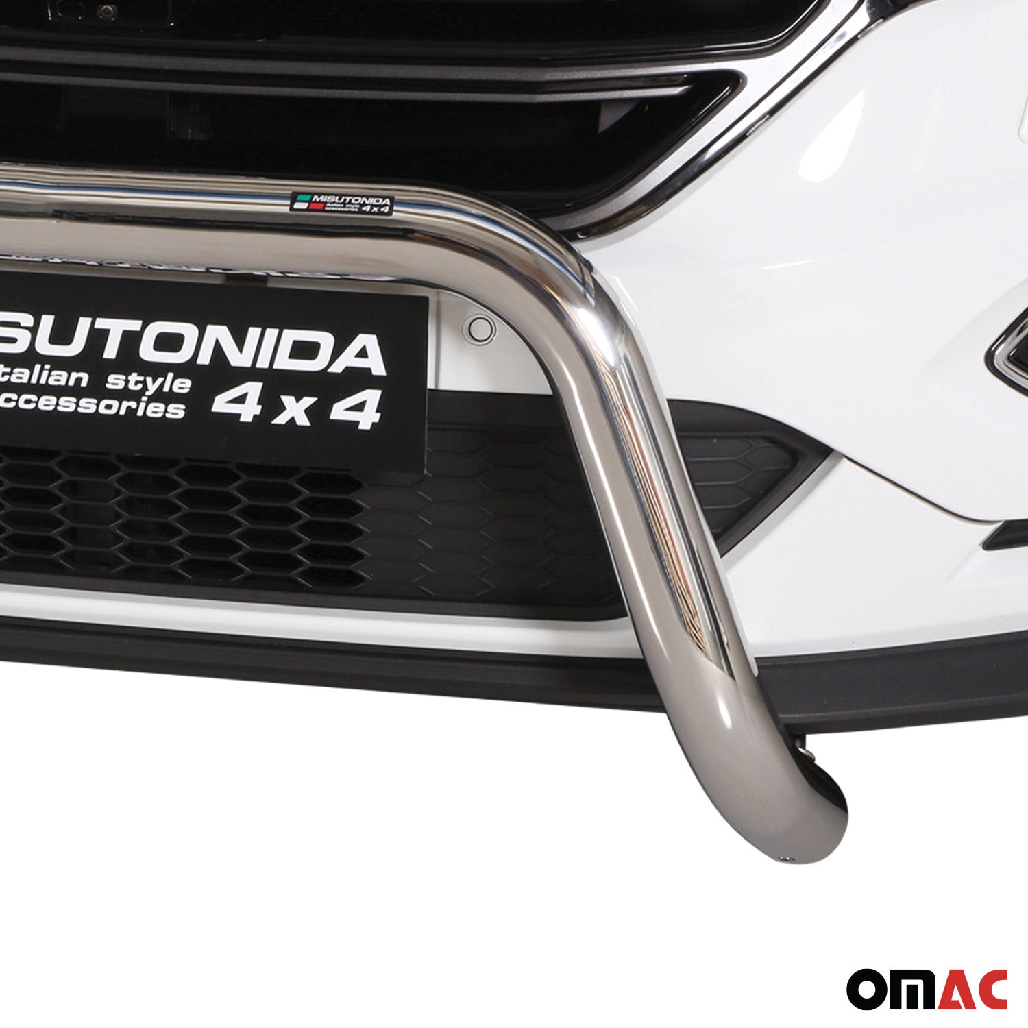 Bull Barra Frontal para Ford Edge 2014-2018 Plata Brillante Acero 1Pza