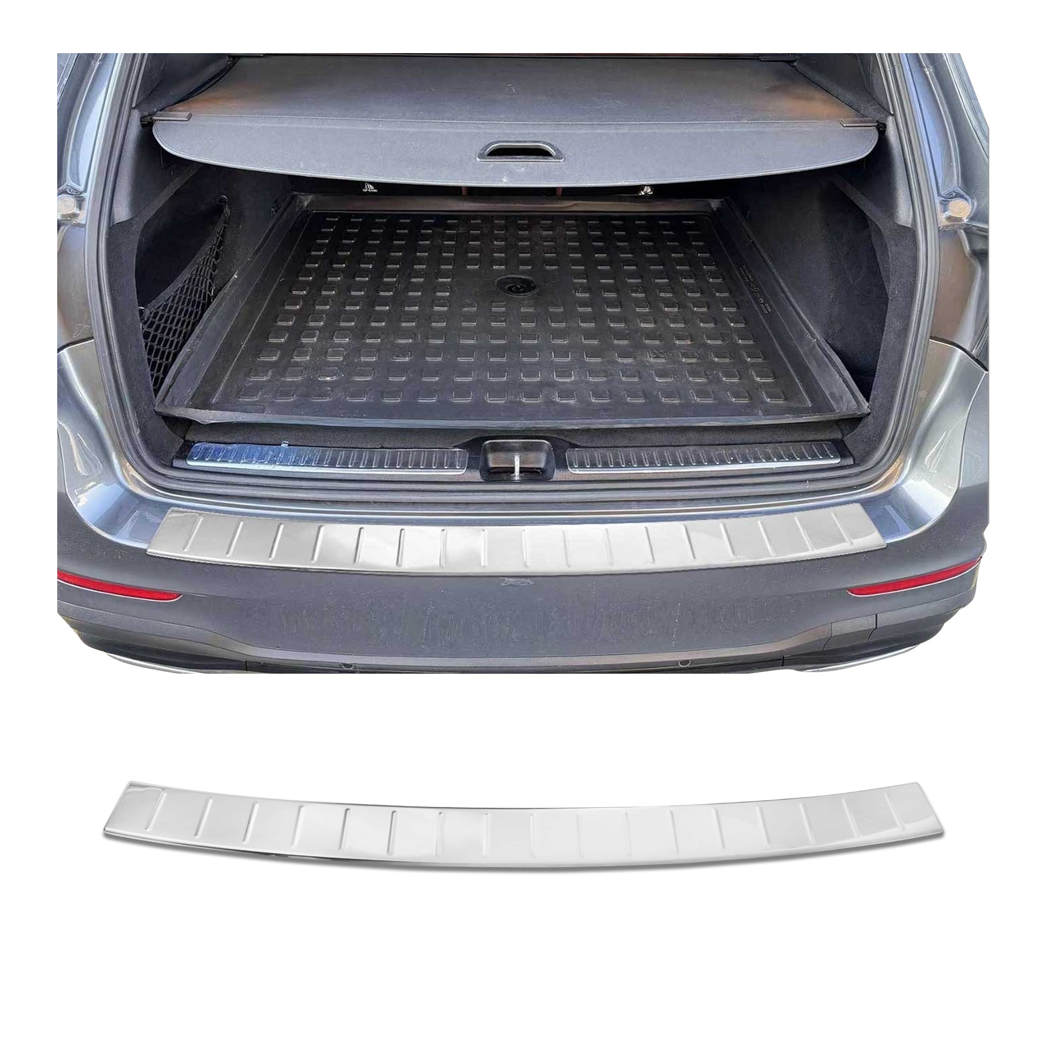 Protector Parachoques para Mercedes GLC X253 2015-2025 Plata Brillante Acero