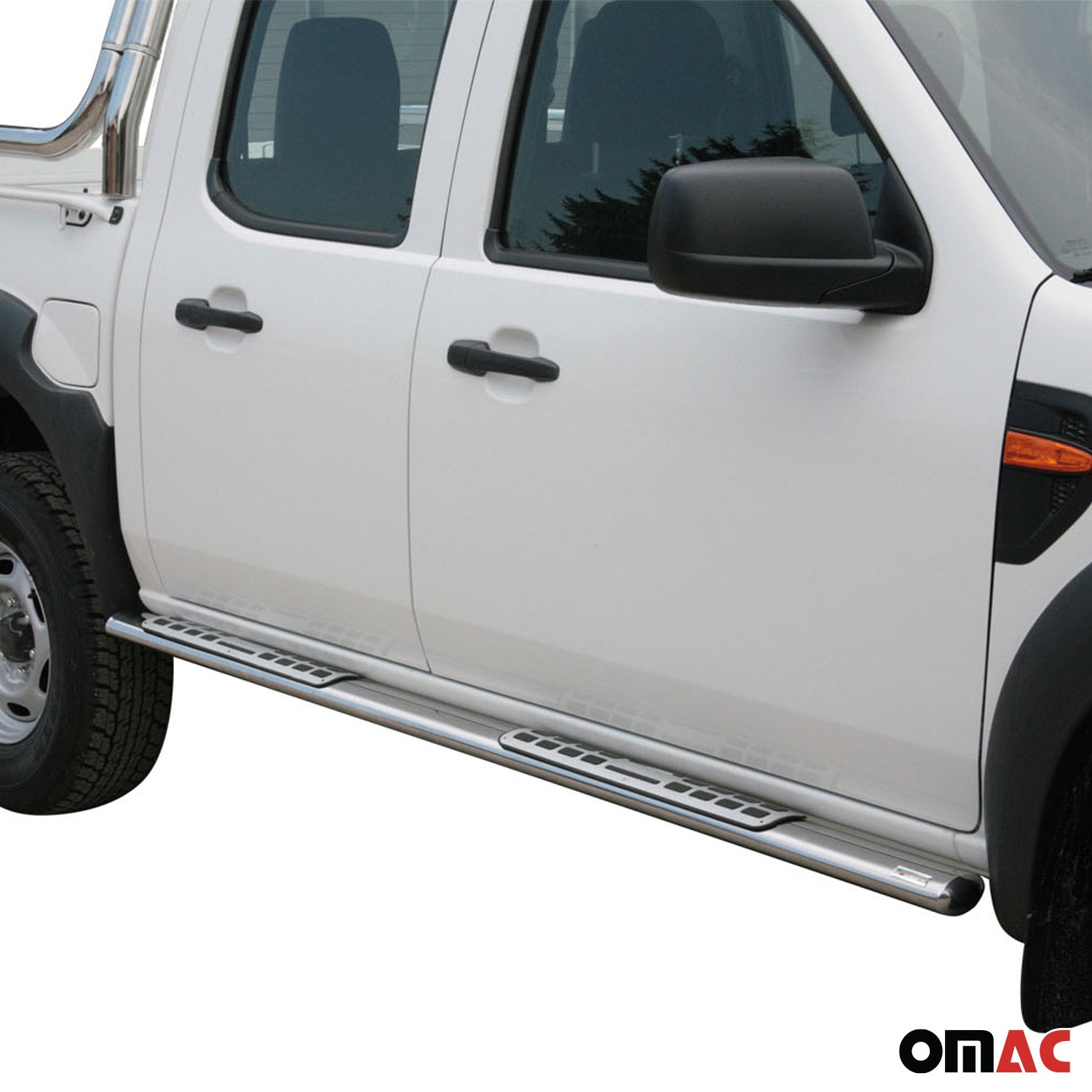 Estribos Barras Laterales para Ford Ranger Double Cab 2009-2011 Plata Acero