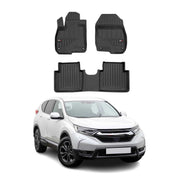 OMAC Premium Alfombrillas De Coche para Honda CR-V 2018-2022 Negro TPE Goma 3Pza
