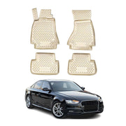 OMAC Alfombrillas De Coche para Audi A4 B8 2009-2016 Beige Goma TPE 4Pza