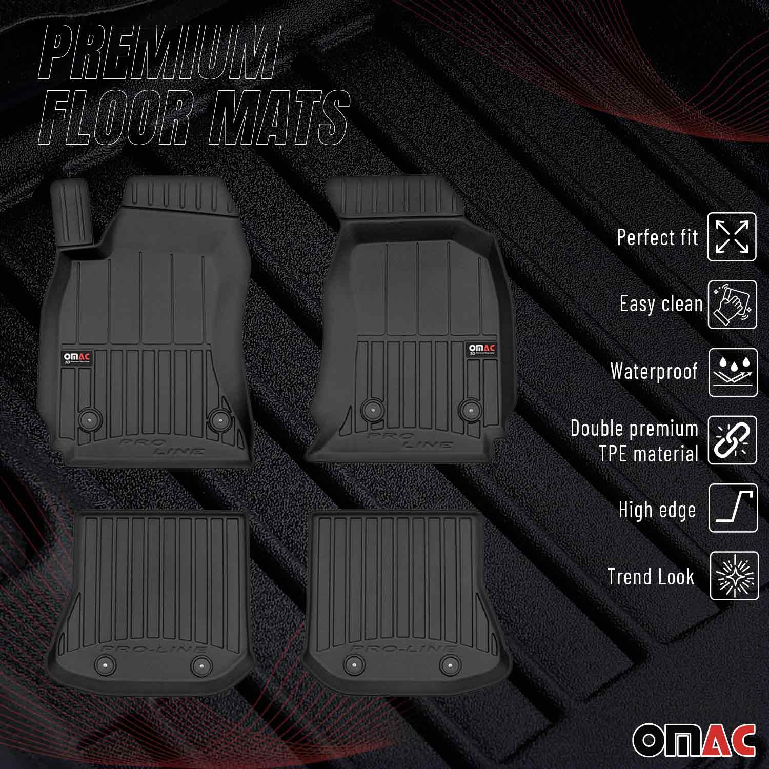 OMAC Premium Alfombrillas Coche para Audi A4 B5 Sedán Familiar 1994-2001 TPE 4x