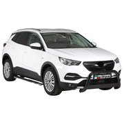Bull Barra Frontal para Opel Grandland X Negro Brillante Acero 1Pza