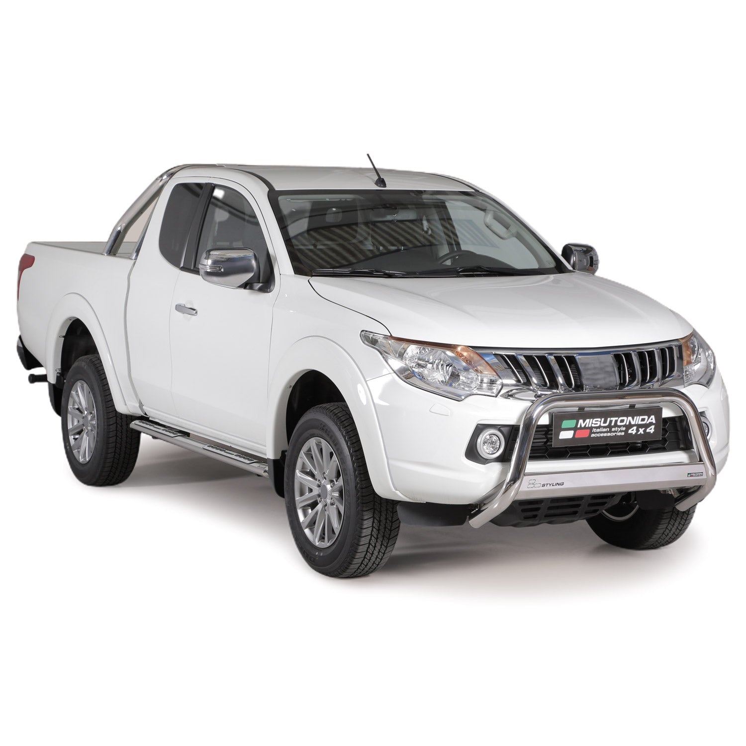 Estribos Barras Laterales para Mitsubishi L200 Club Cab 2015-2025 Plata Acero