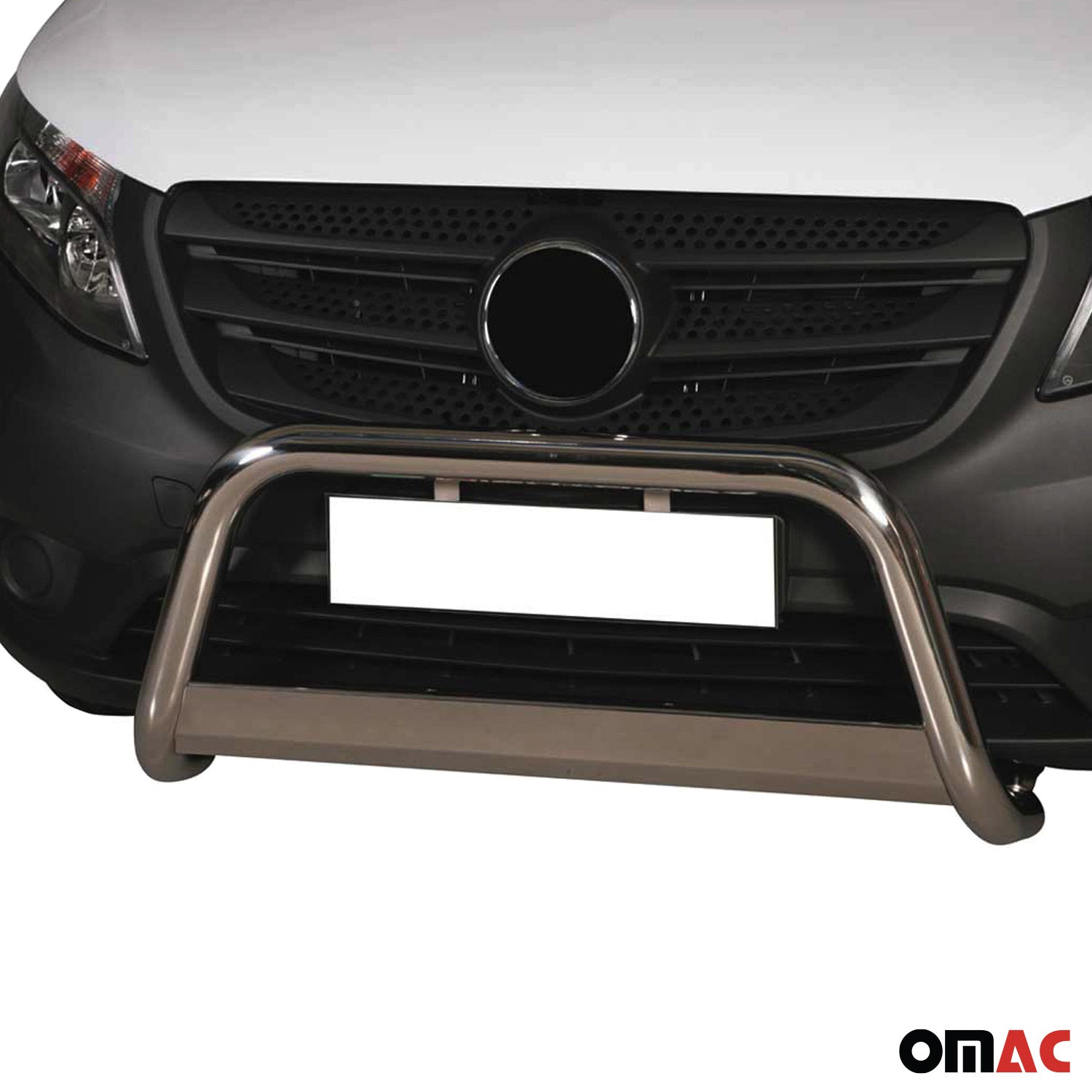 Bull Barra Frontal para Mercedes Vito 2015-2019 Plata Brillante Acero 1Pza