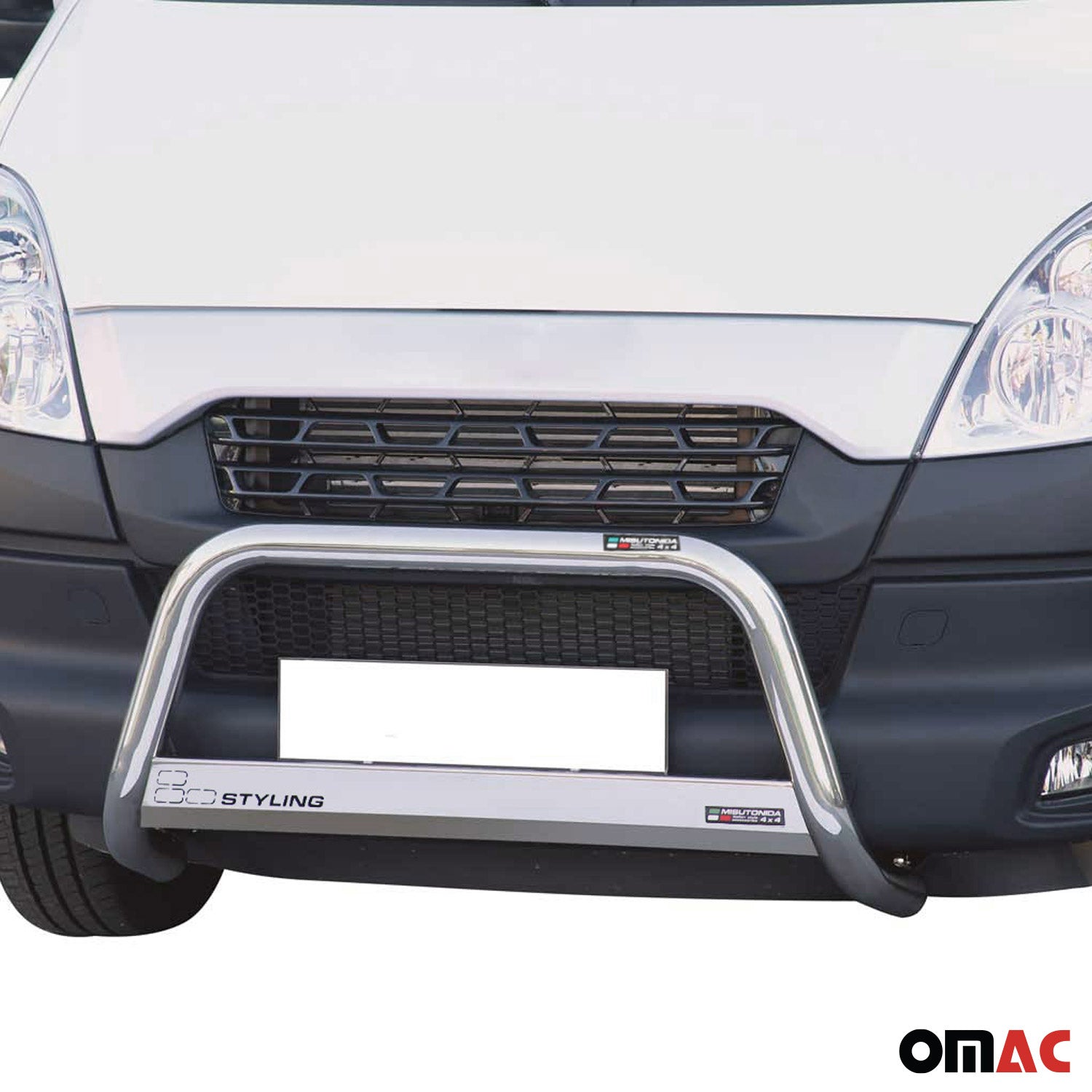 Bull Barra Frontal para Iveco Daily 2012-2014 Plata Brillante Acero 1Pza