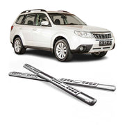 Par de Estribos Barras Laterales para Subaru Forester 2008-2012 Plata Acero 2x