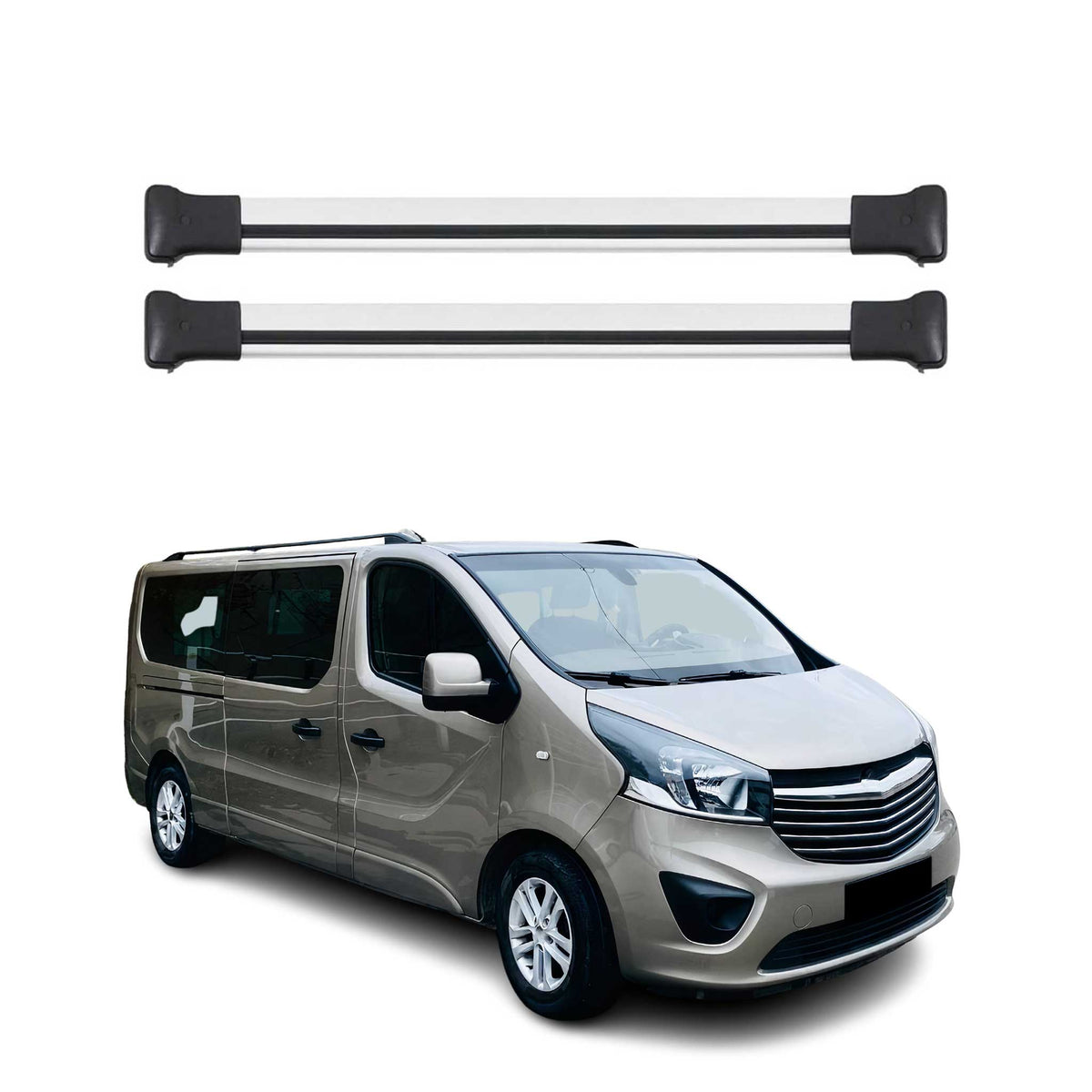 Portaequipajes Barras de Techo para Opel Vivaro 2014-2024 Gris Aluminio 2Pza
