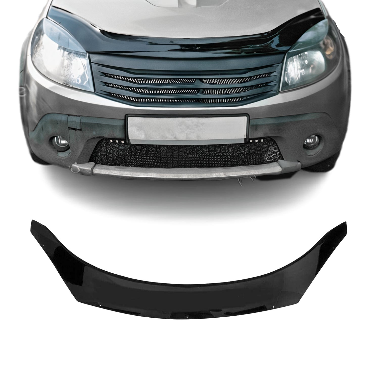 Deflector de Capó para Dacia Sandero 2008-2012 Oscuro Brillante Acrílico