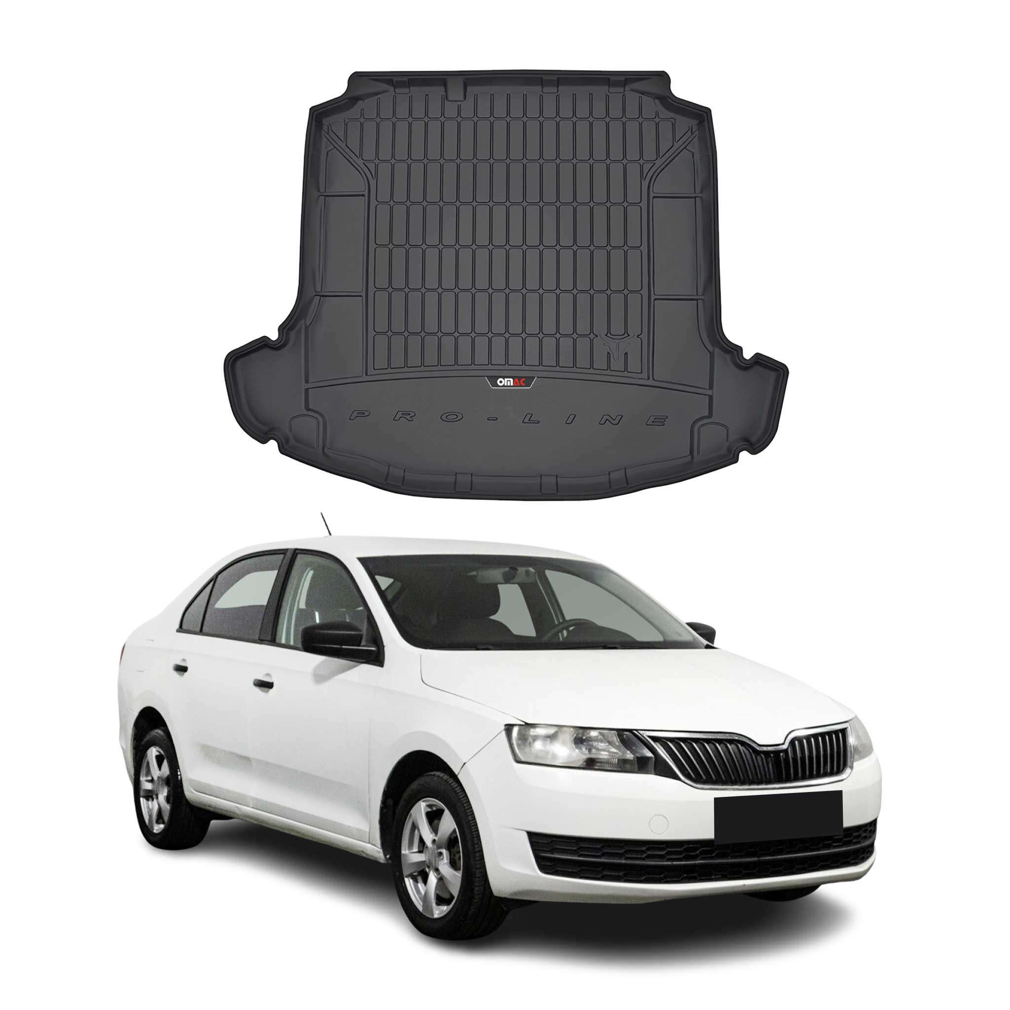 OMAC Premium Bandeja Maletero Alfombrilla para Skoda Rapid Sedán 2012-2019