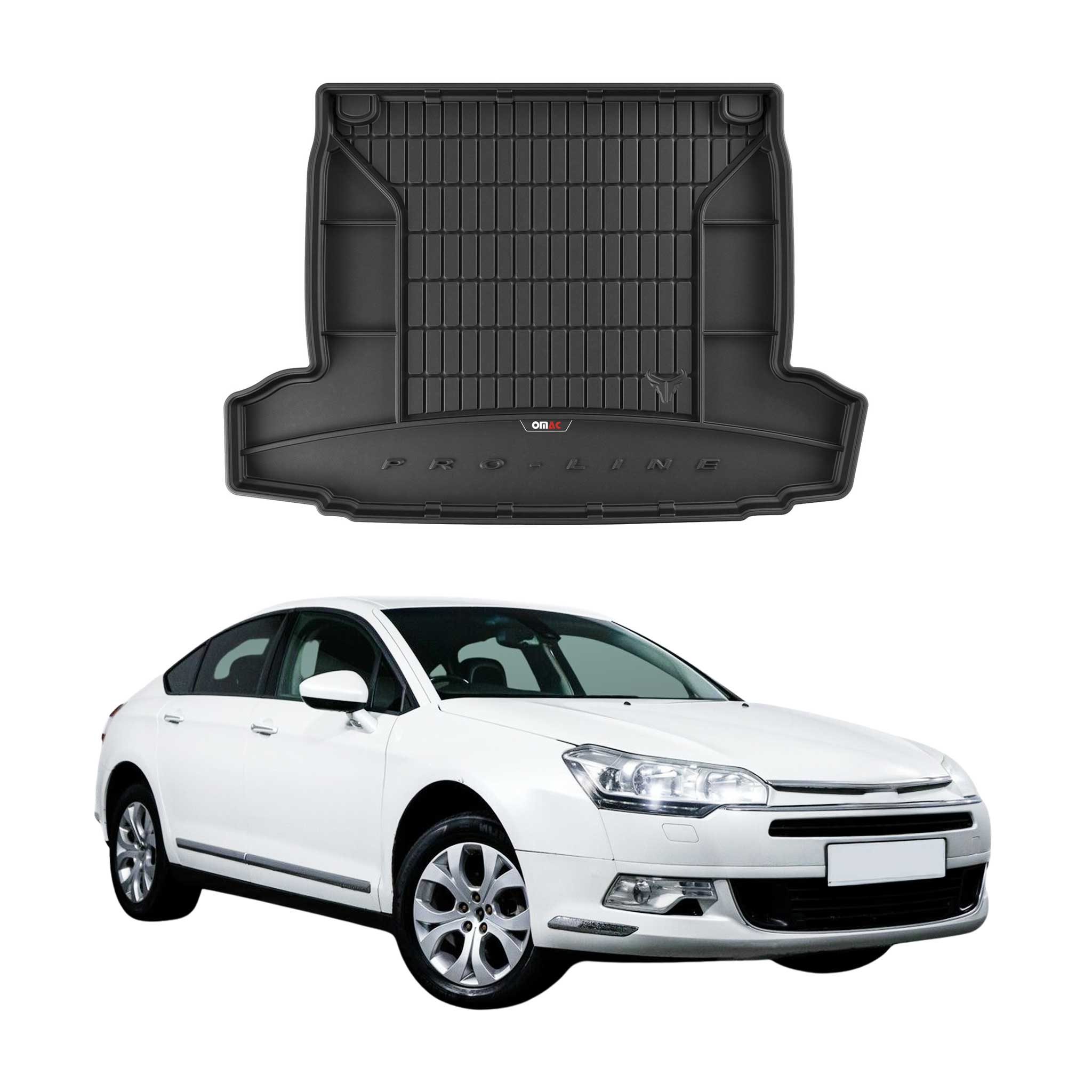 OMAC Premium Bandeja Maletero Alfombrilla para Citroen C5 2008-2017 Negro TPE