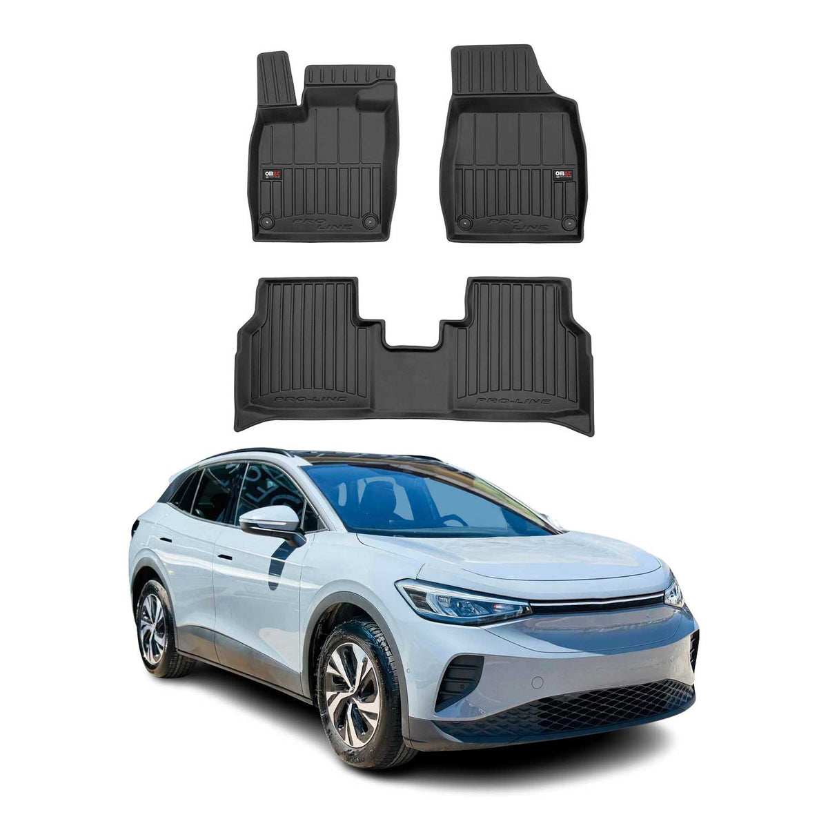 OMAC Premium Alfombrillas De Coche para VW ID.4 2020-2025 Negro TPE Goma 4Pza