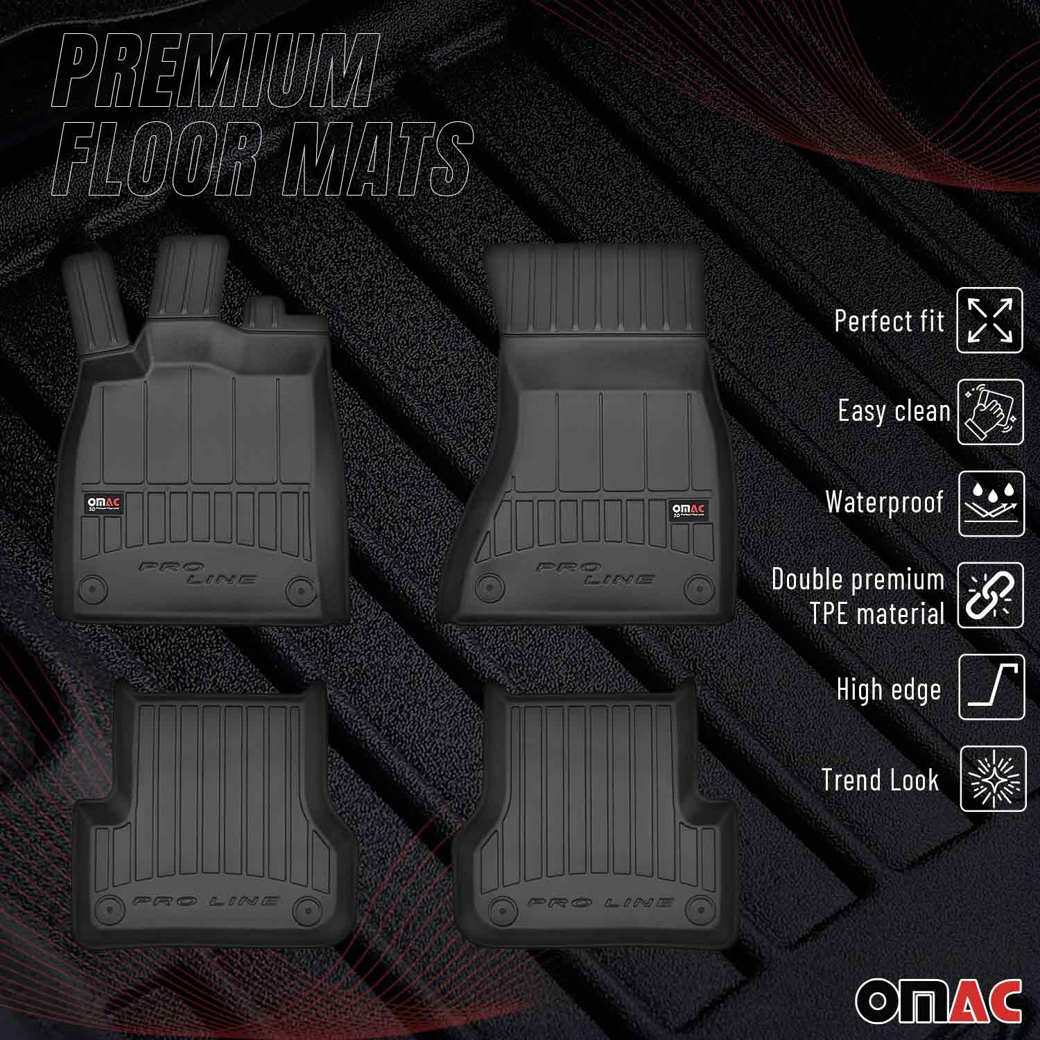 OMAC Premium Alfombrillas De Coche para Audi A6 Familiar Sedán 2010-2018 Goma 4x