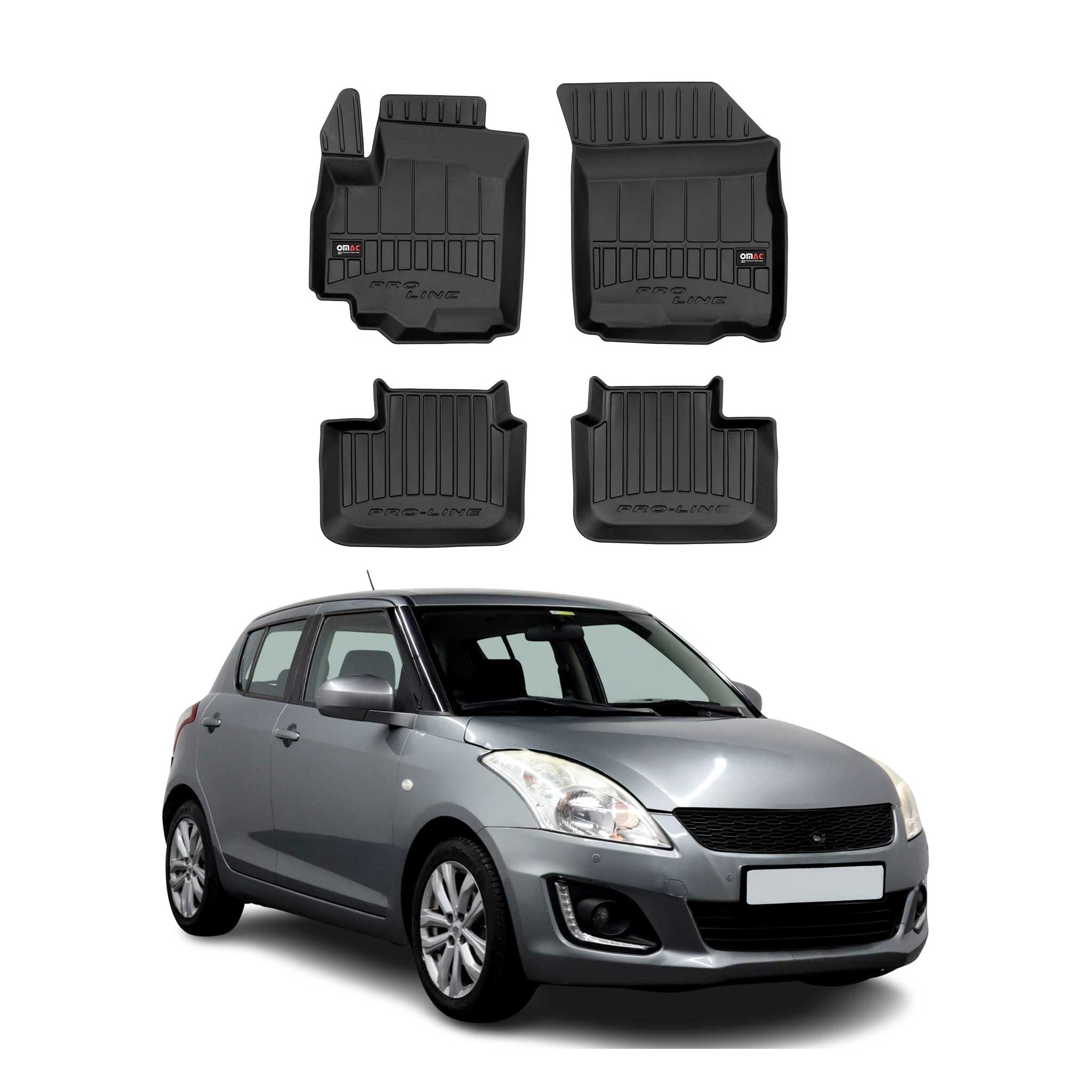 OMAC Premium Alfombrillas De Coche para Suzuki Swift SX4 2007-2017 TPE Goma 4x
