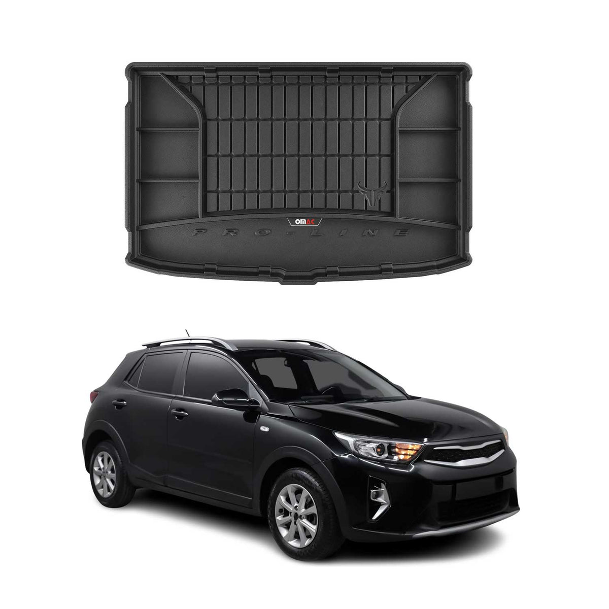 OMAC Premium Bandeja Maletero Alfombrilla para Kia Stonic 2017-2025 Negro TPE