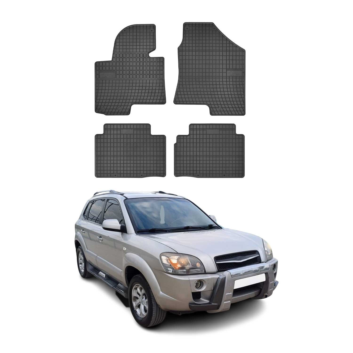 OMAC Alfombrillas De Coche para Hyundai Tucson 2009-2015 Negro Goma TPE 4Pza