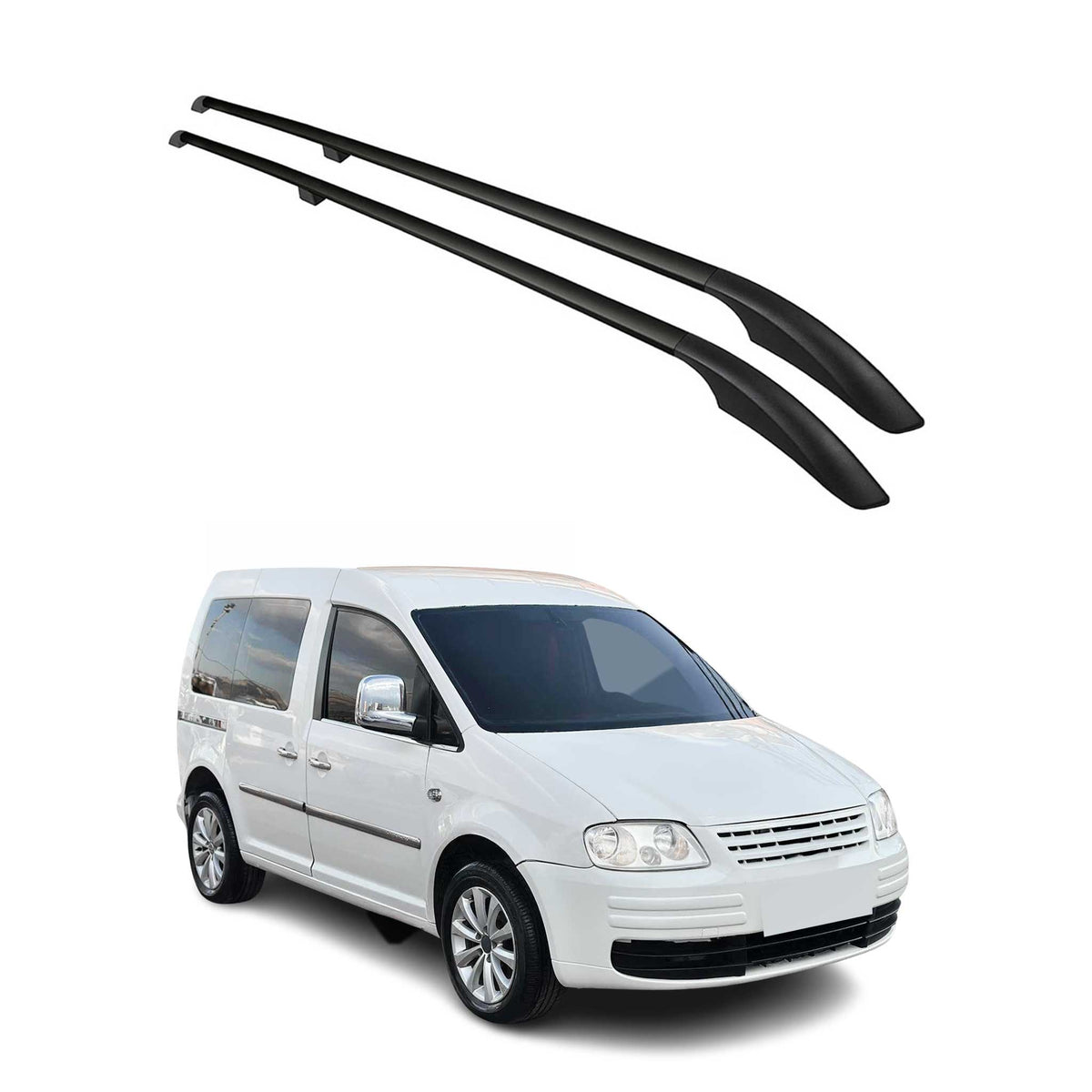 Rieles de Techo Coche para VW Caddy 2010-2020 L1 Kurz Negro Aluminio 2Pza