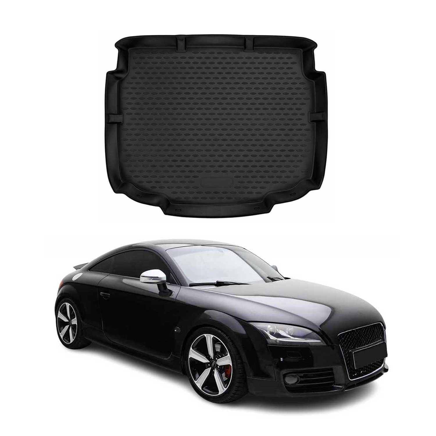 OMAC Bandeja Maletero Alfombrilla para Audi TT 2006-2014 Negro Goma TPE 1Pza