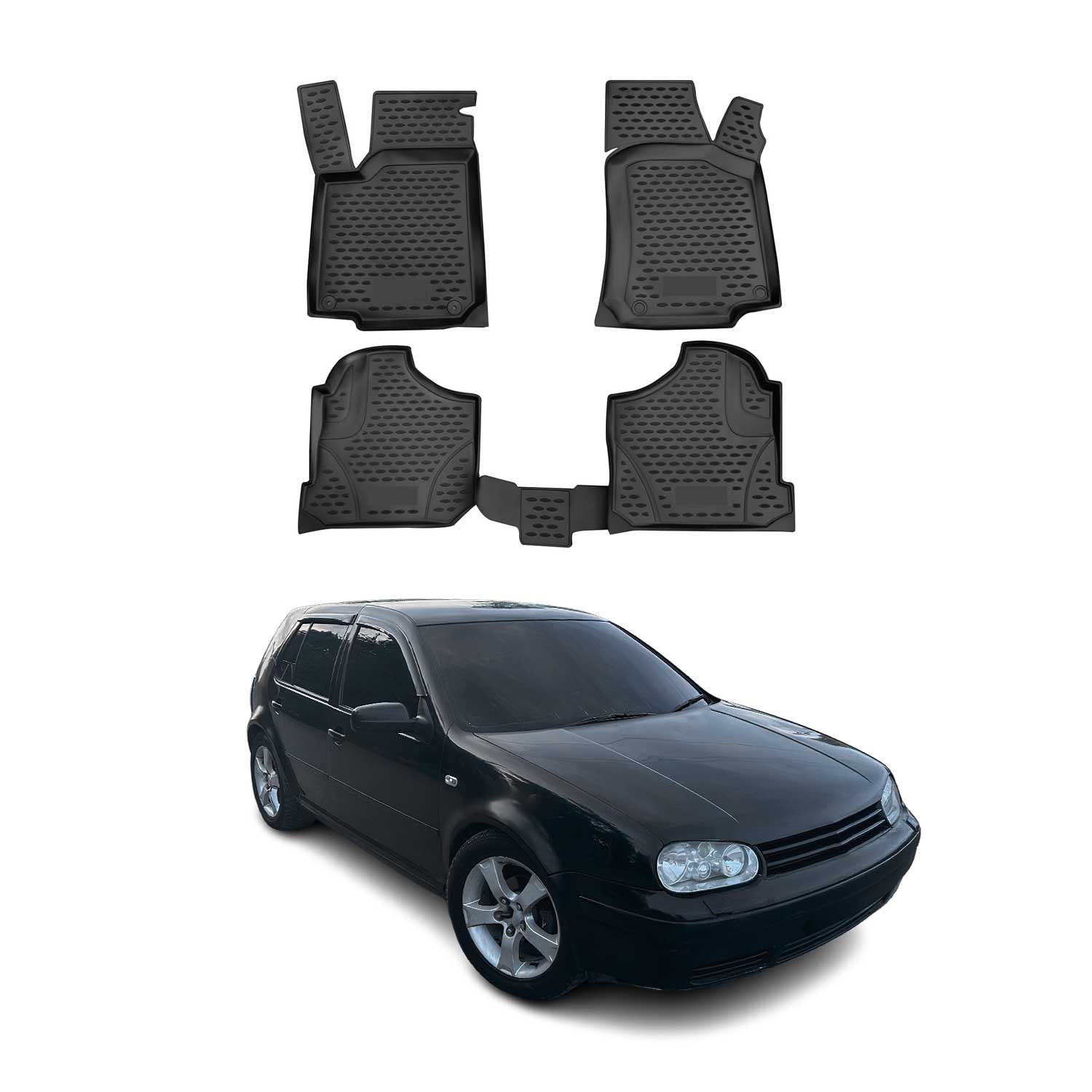OMAC Alfombrillas De Coche para VW Golf 1997-2006 Negro Goma TPE 4Pza