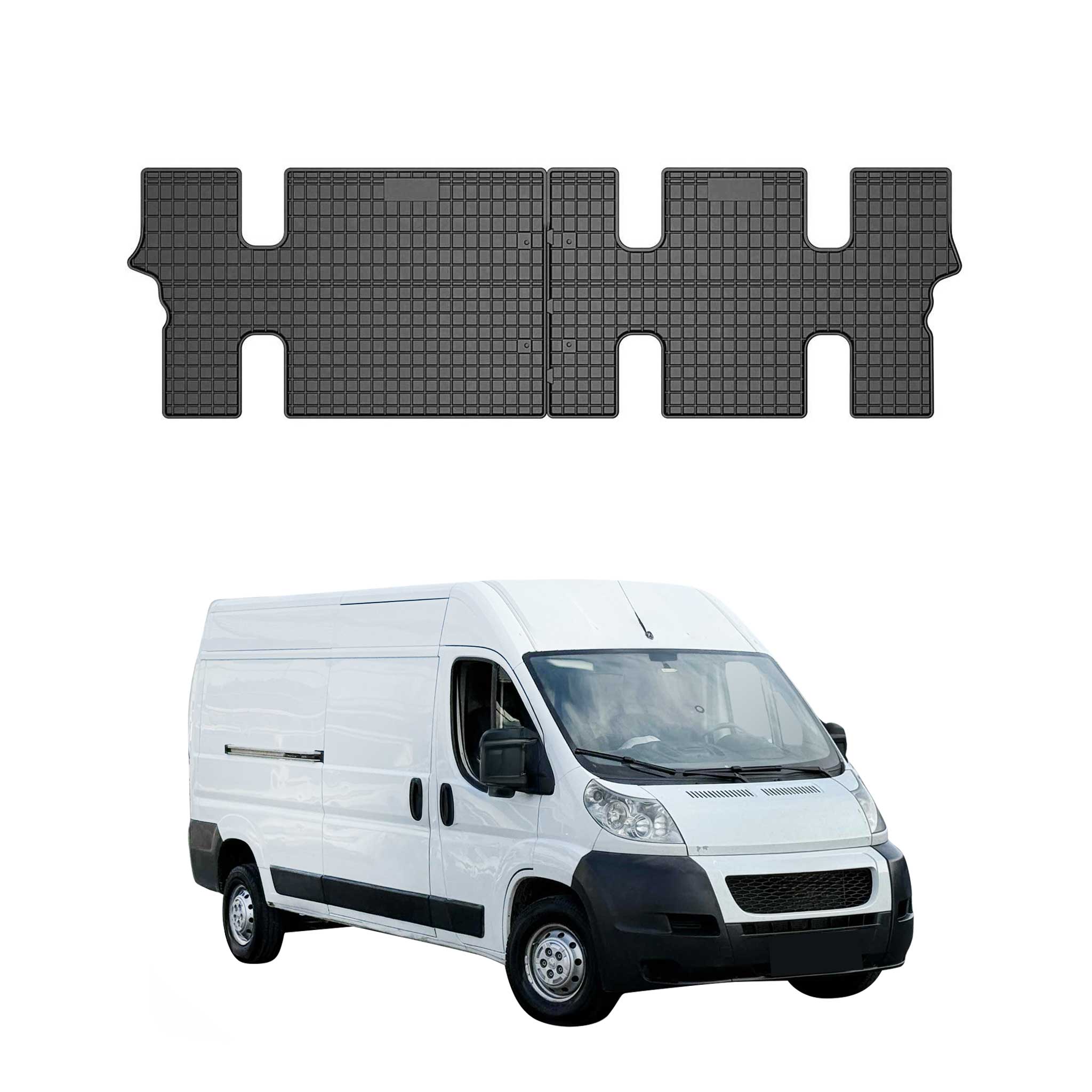 OMAC Alfombrillas Coche para Citroen Jumper 2006-2016 3. Reihe Negro Goma 2Pza