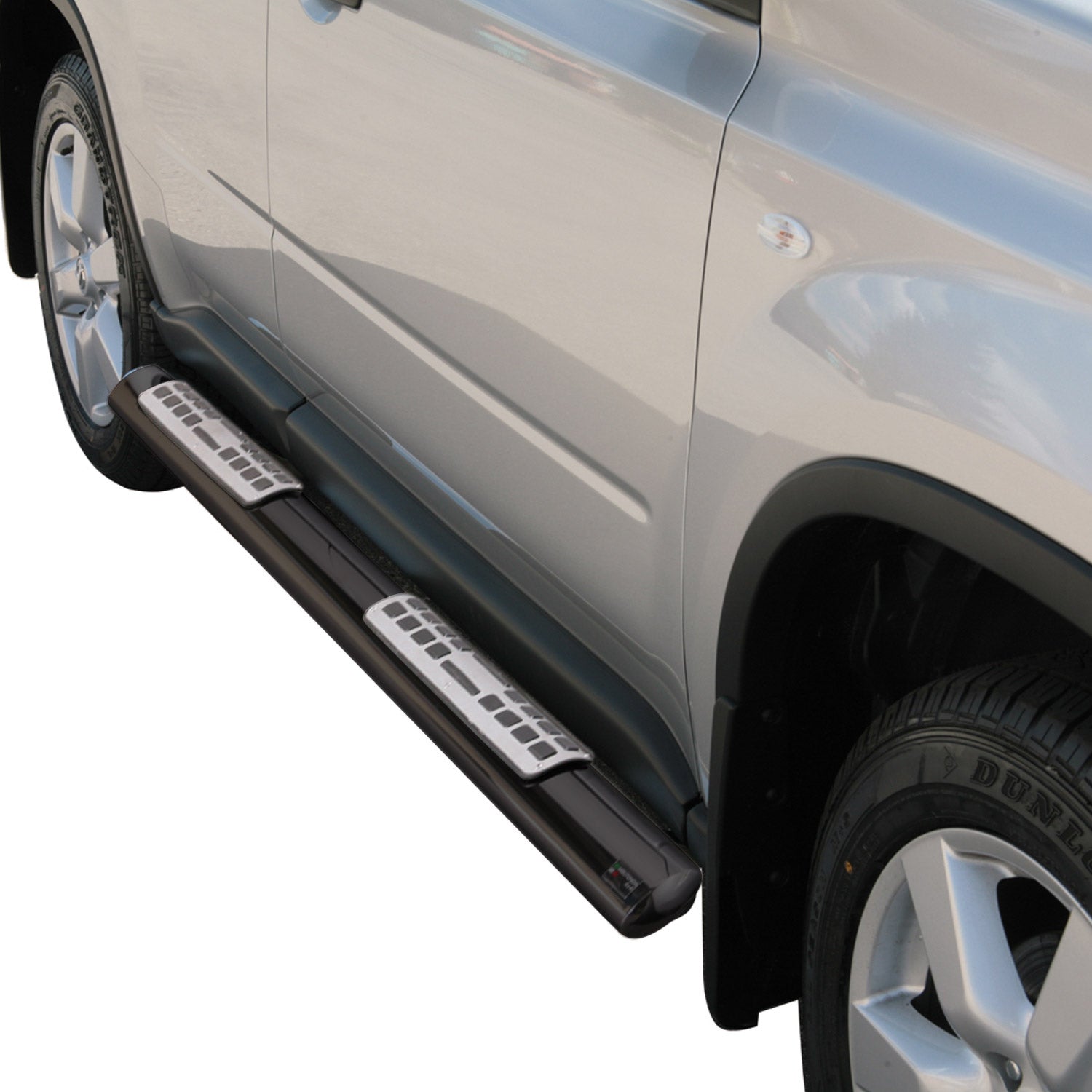 Par de Estribos Barras Laterales para Nissan X-Trail 2007-2010 Negro Acero