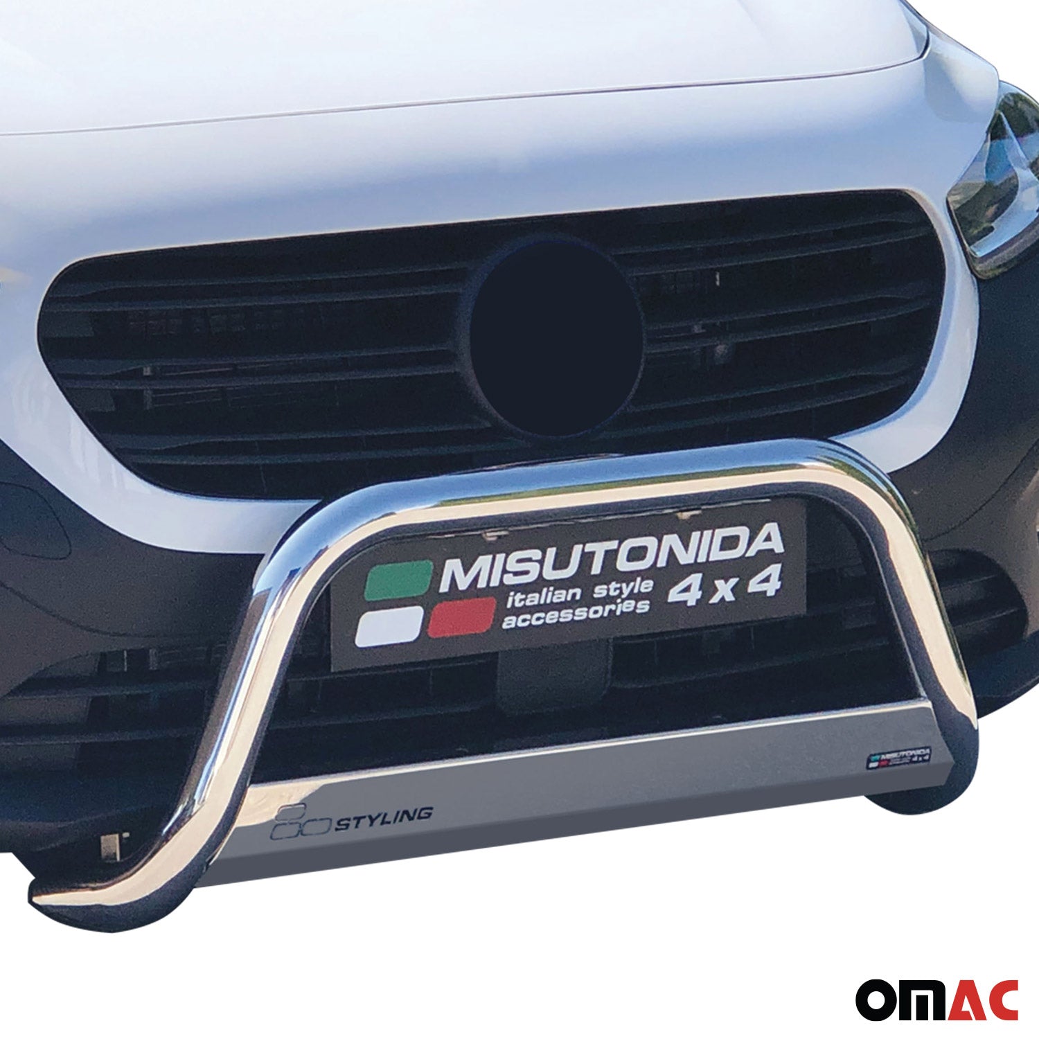 Bull Barra Frontal para Mercedes Citan L2 2021-2025 Plata Brillante Acero 1Pza