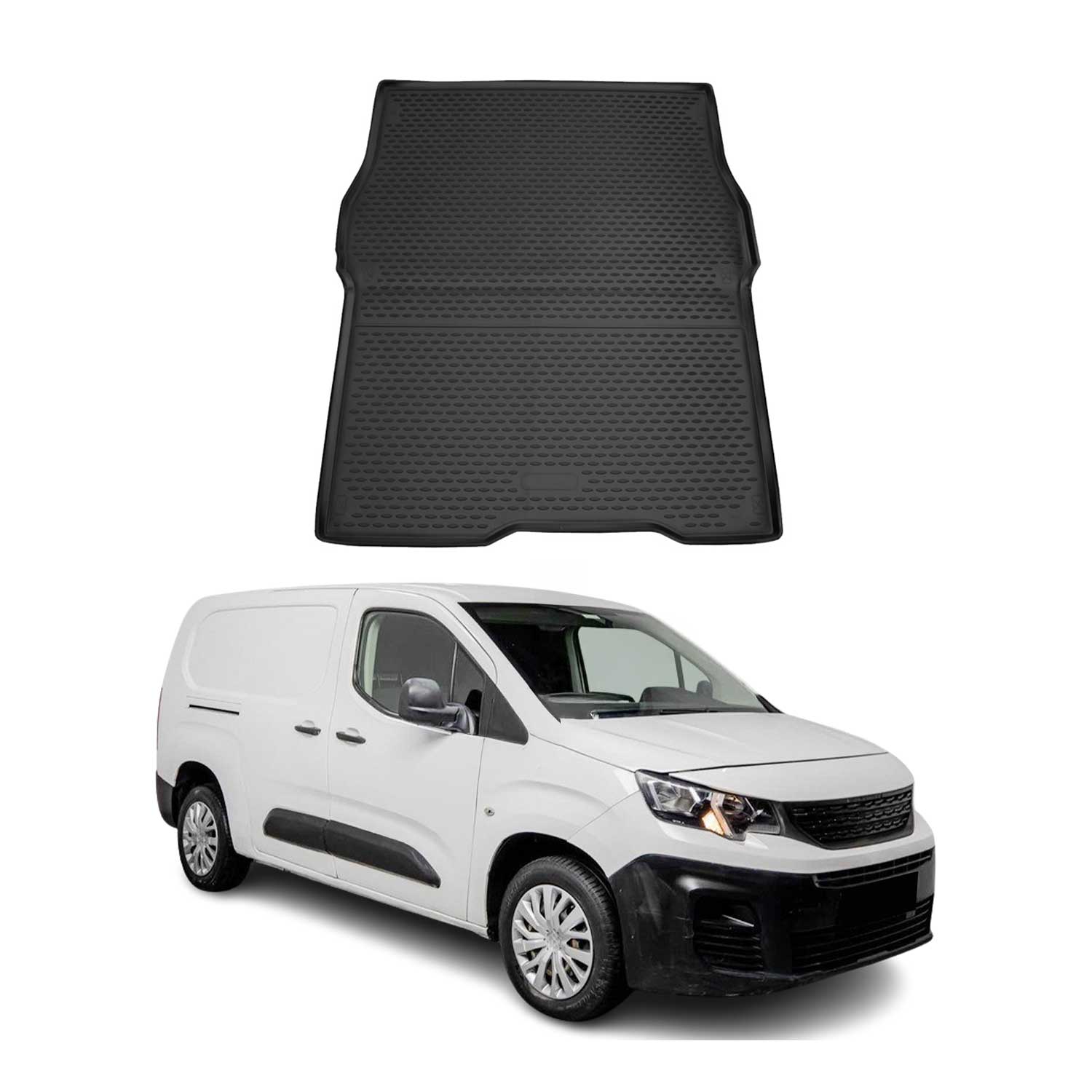 OMAC Bandeja Maletero Alfombrilla para Peugeot Partner 2018-2021 Negro Goma TPE