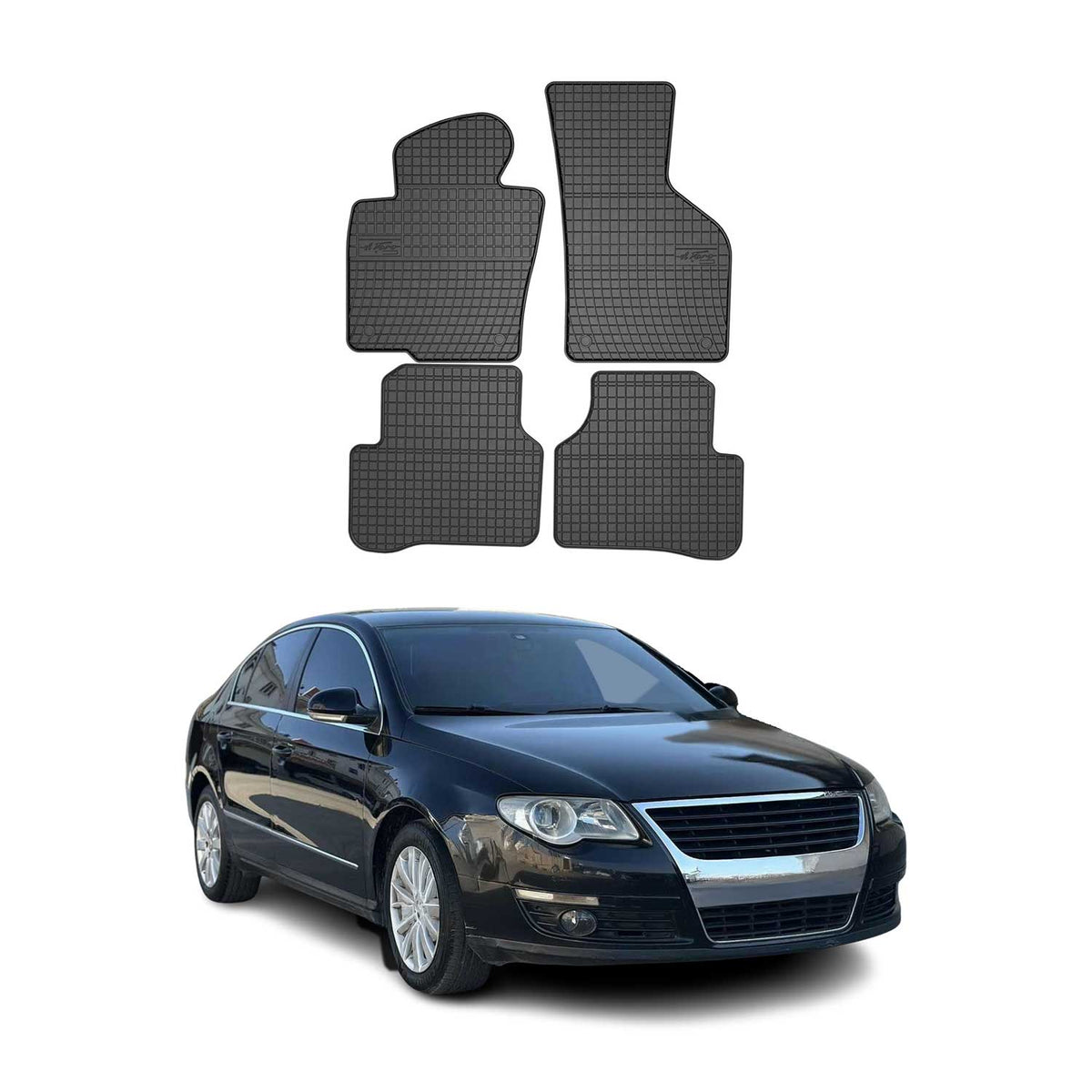 OMAC Alfombrillas De Coche para VW Passat B6 2005-2010 Negro Goma 4Pza