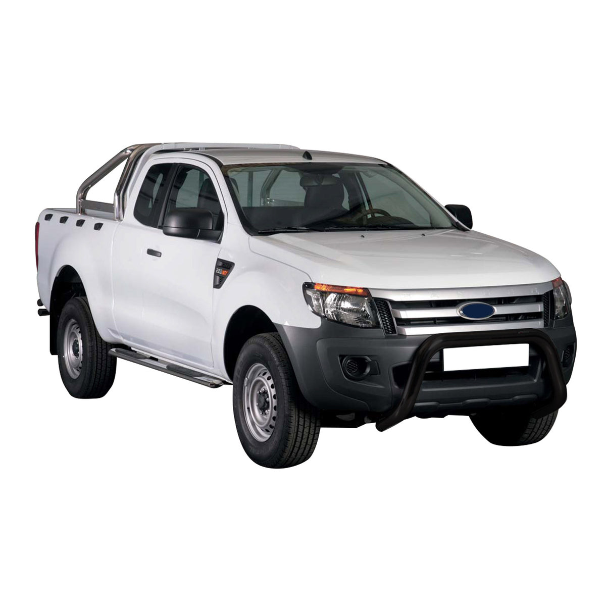 Bull Barra Frontal para Ford Ranger 2012-2015 Negro Brillante Acero