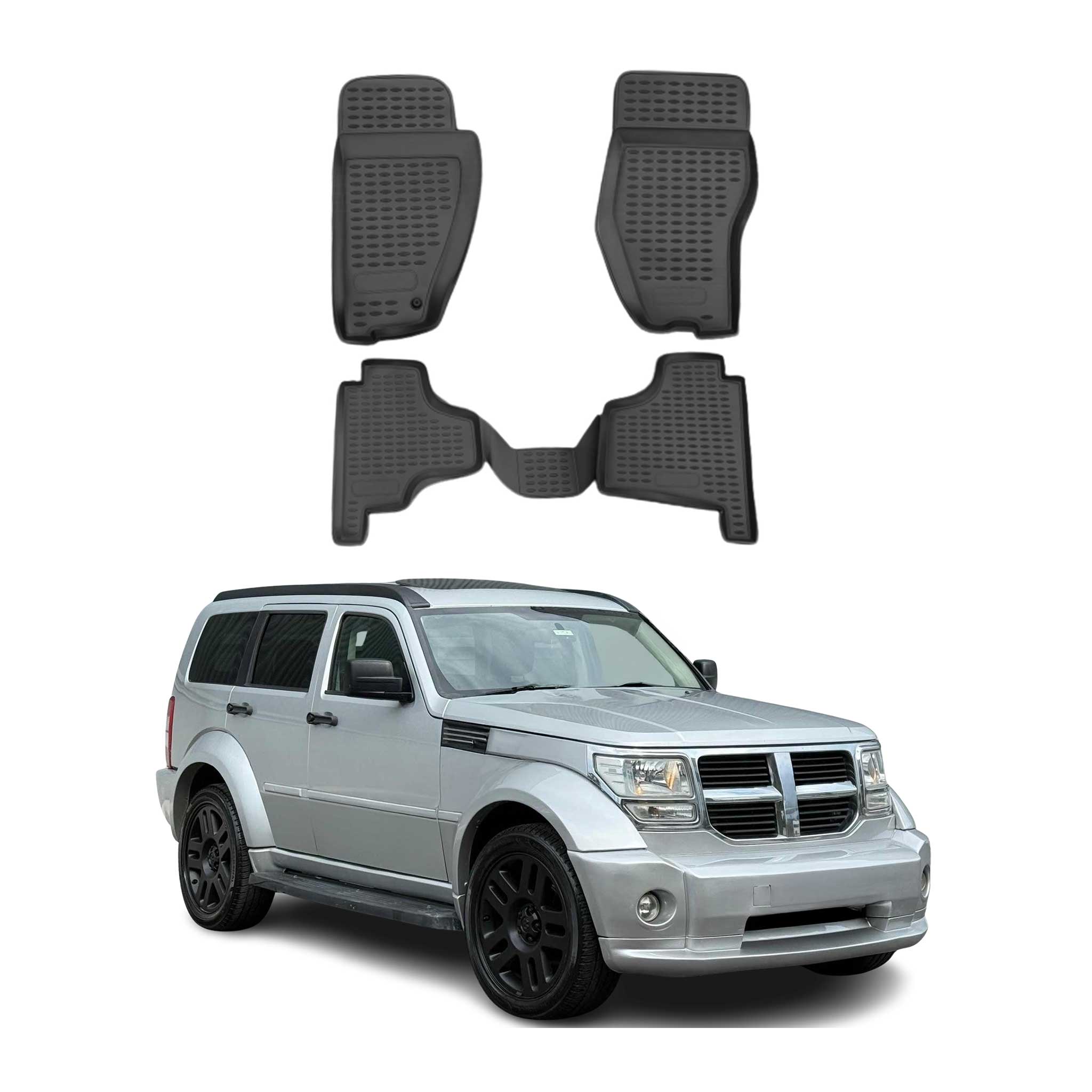 OMAC Alfombrillas De Coche para Dodge Nitro 2007-2012 Negro Goma TPE 4Pza