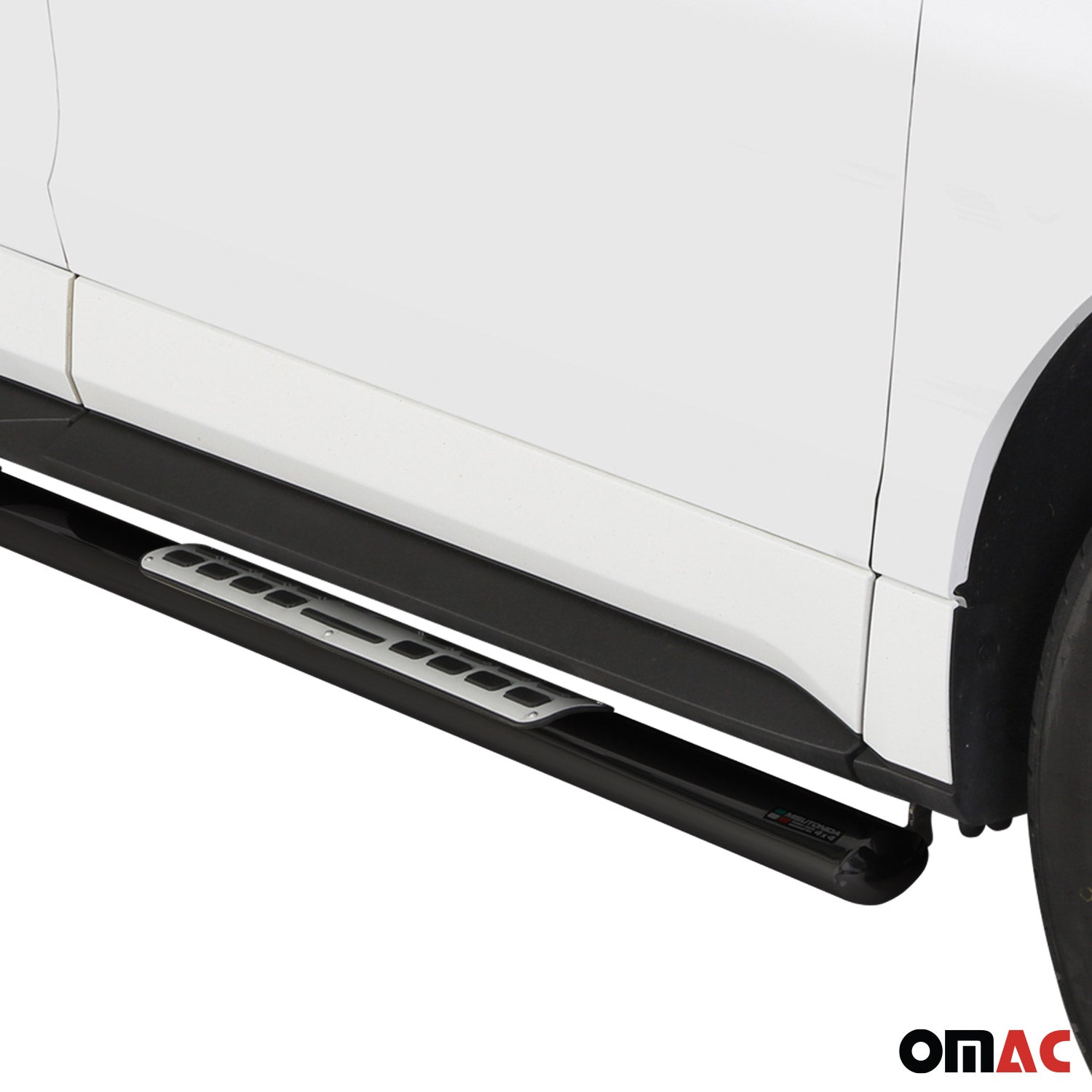 Par de Estribos Barras Laterales para Ford Edge 2015-2018 Negro Brillante Acero