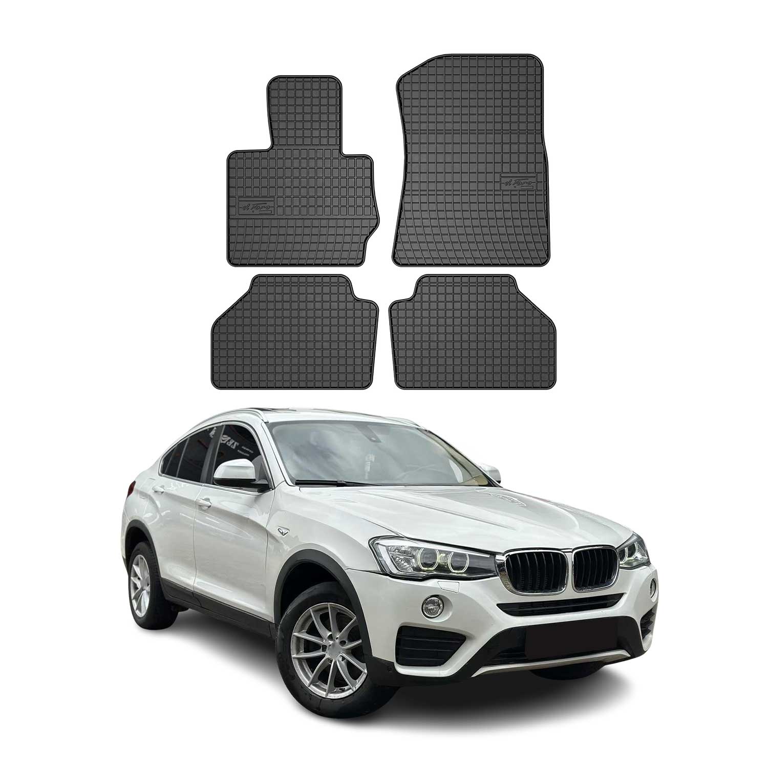OMAC Alfombrillas De Coche para BMW X4 F26 2014-2018 Negro Goma TPE 4Pza