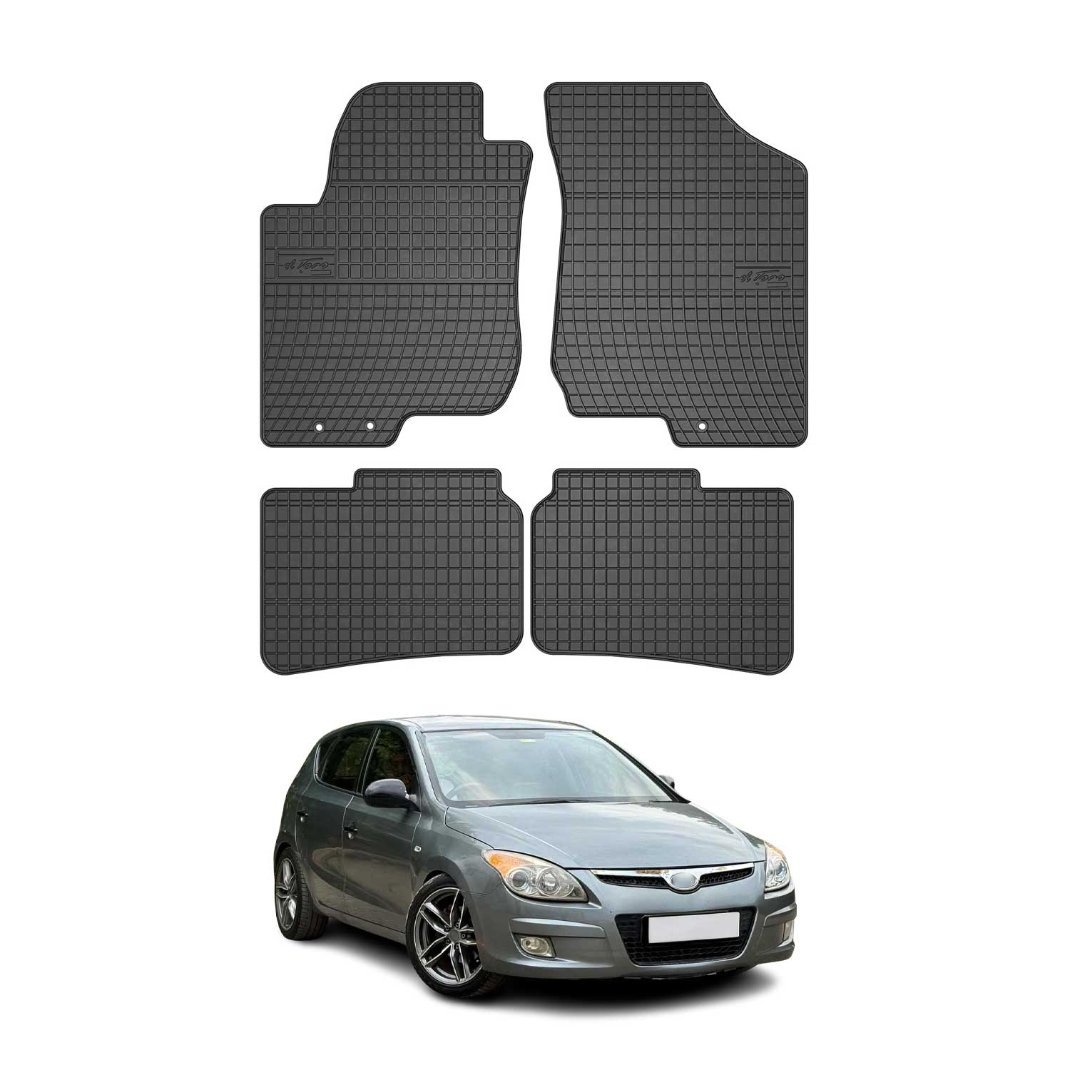 OMAC Alfombrillas De Coche para Hyundai i30 2007-2012 Negro Goma 4Pza