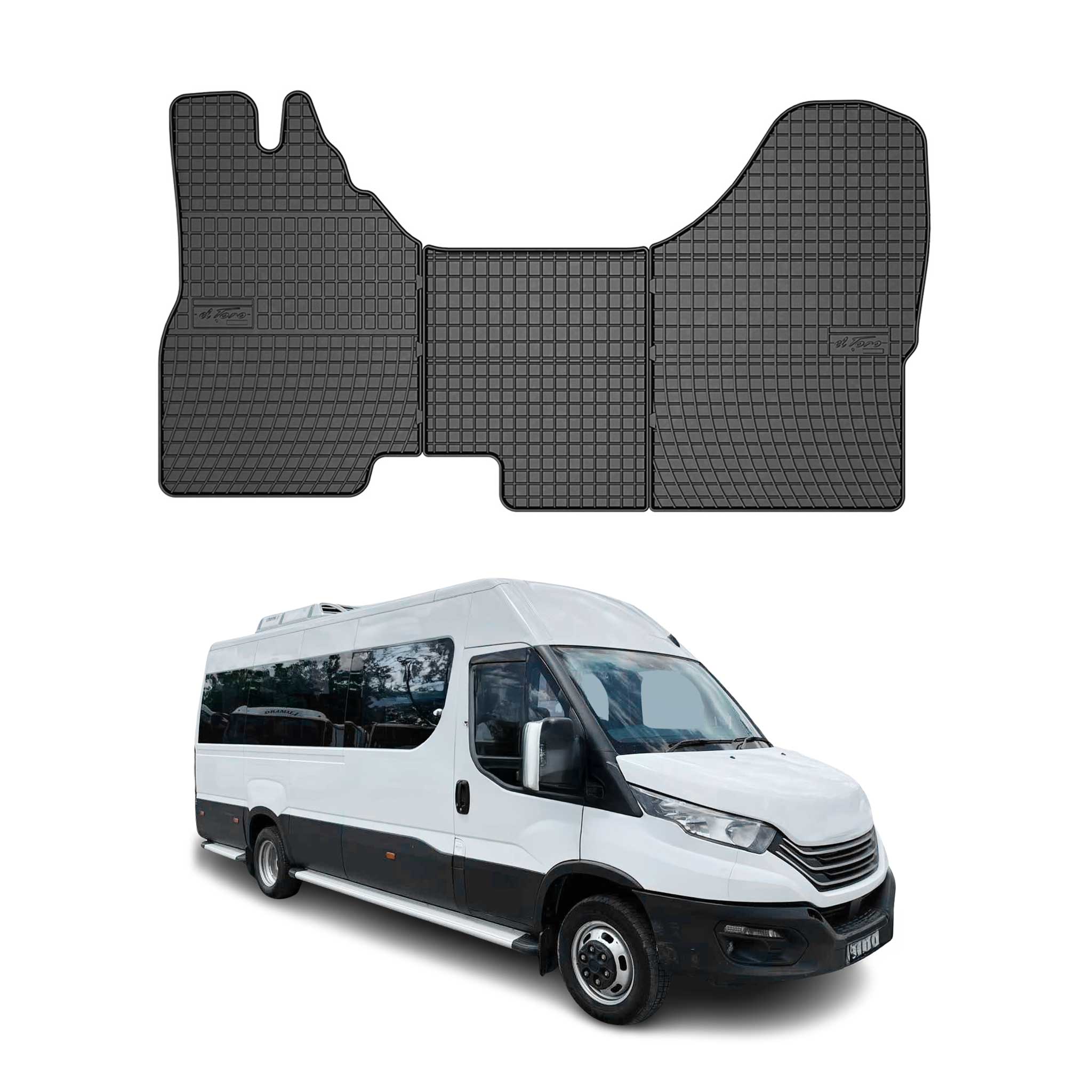 OMAC Alfombrillas De Coche para Iveco Daily 2014-2019 Negro Goma 3Pza