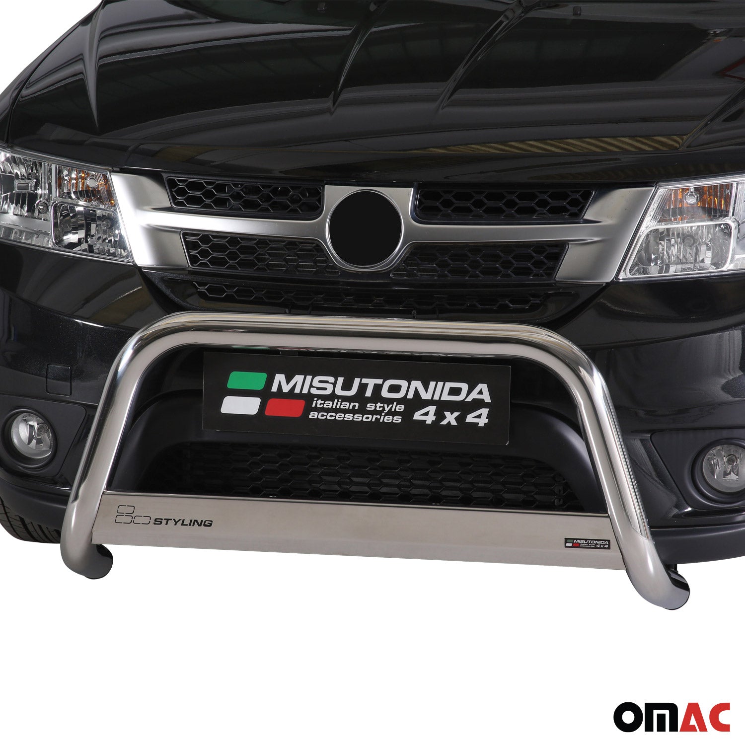 Bull Barra Frontal para Fiat Freemont 2011-2016 Plata Brillante Acero
